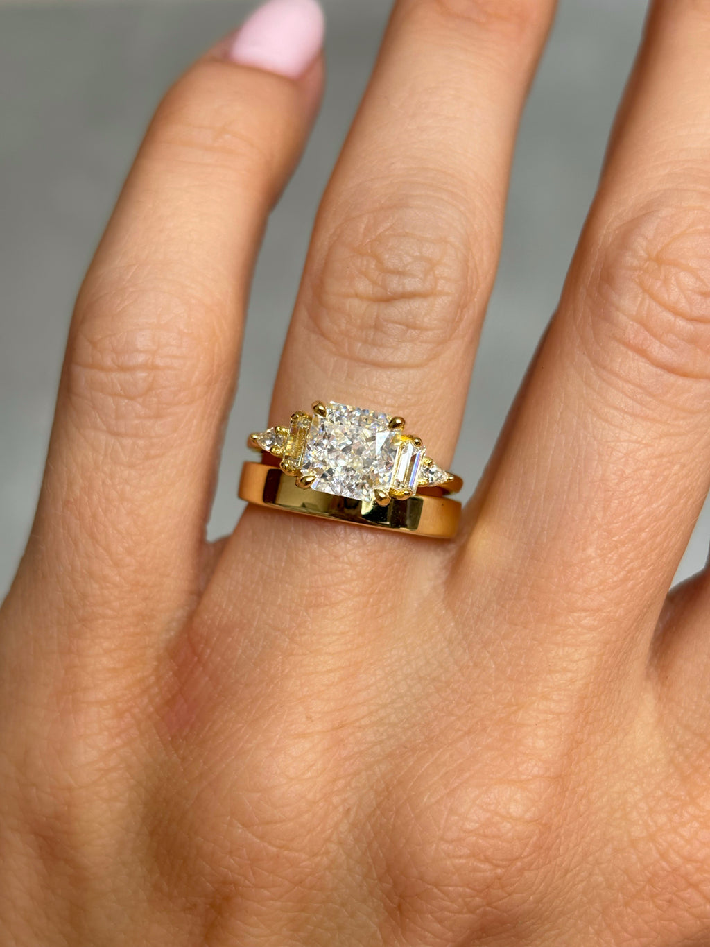 Square stone ring