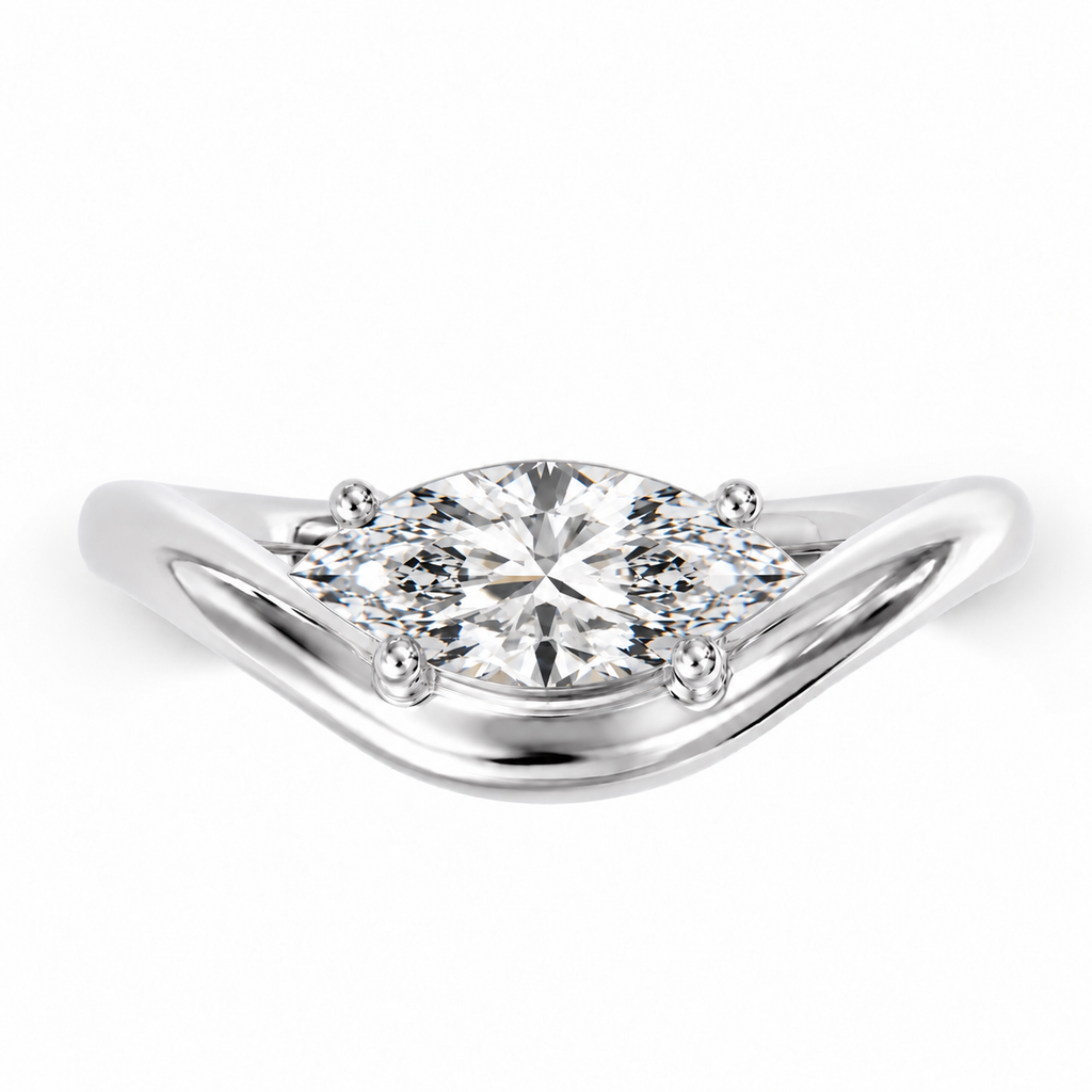Curved Marquise stone ring