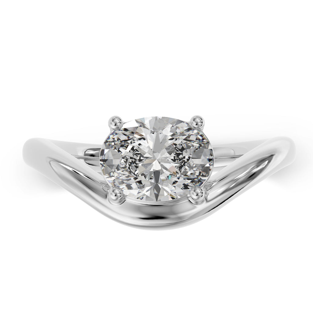 Curved Oval stone ring