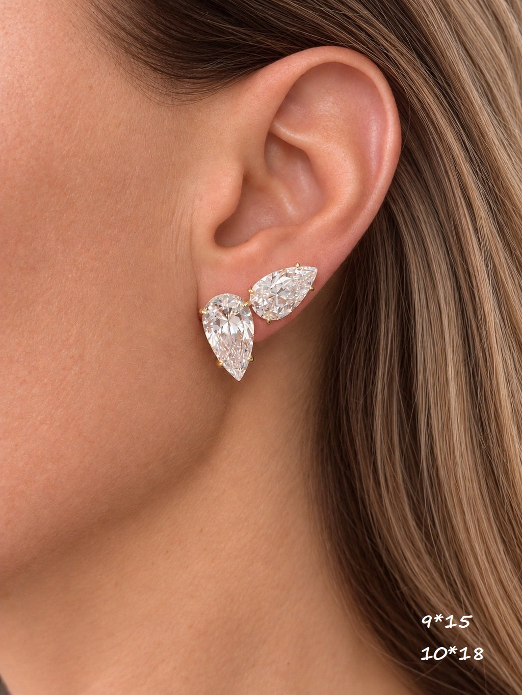 Pear stone earrings