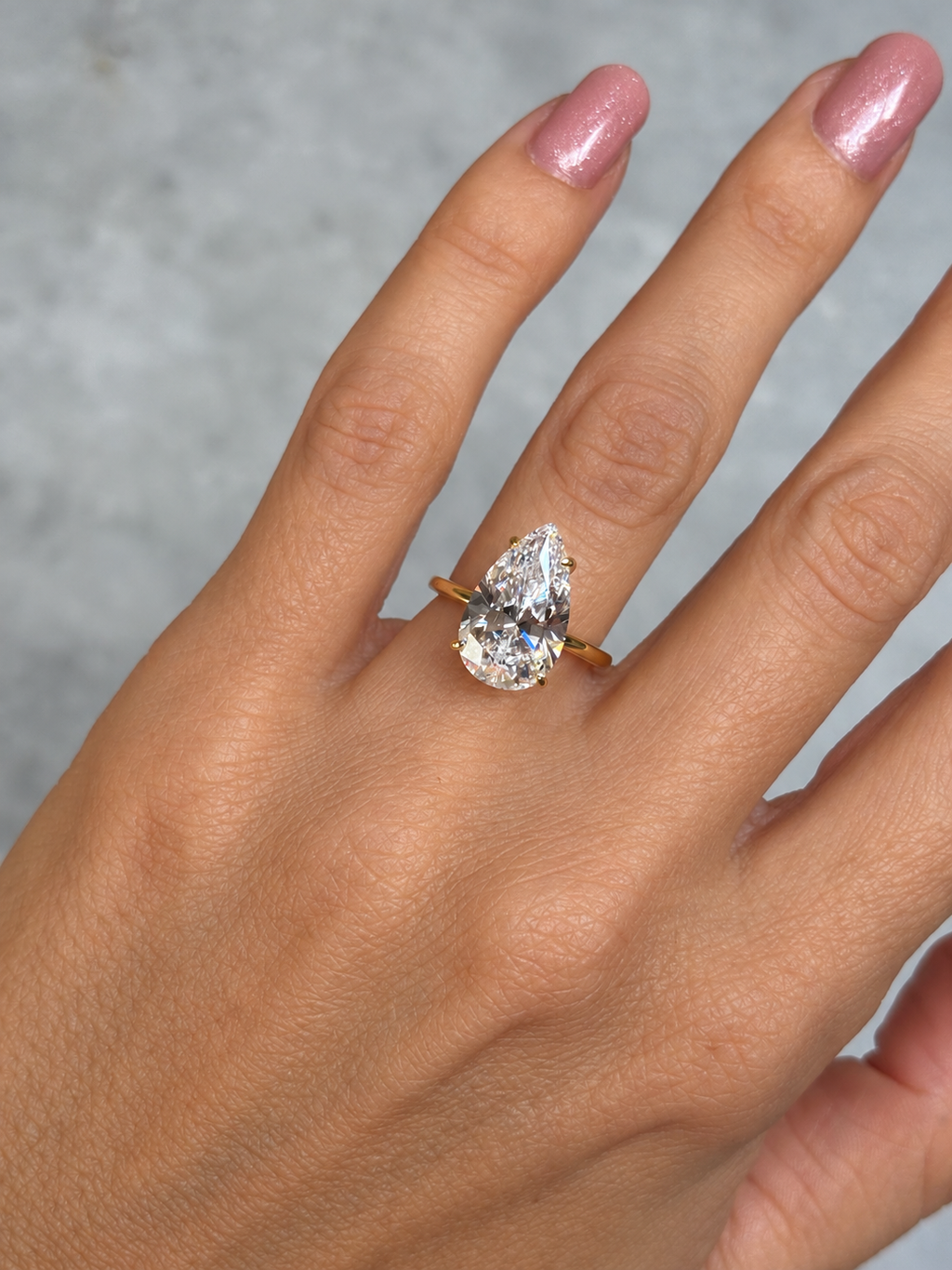 Big Pear stone ring