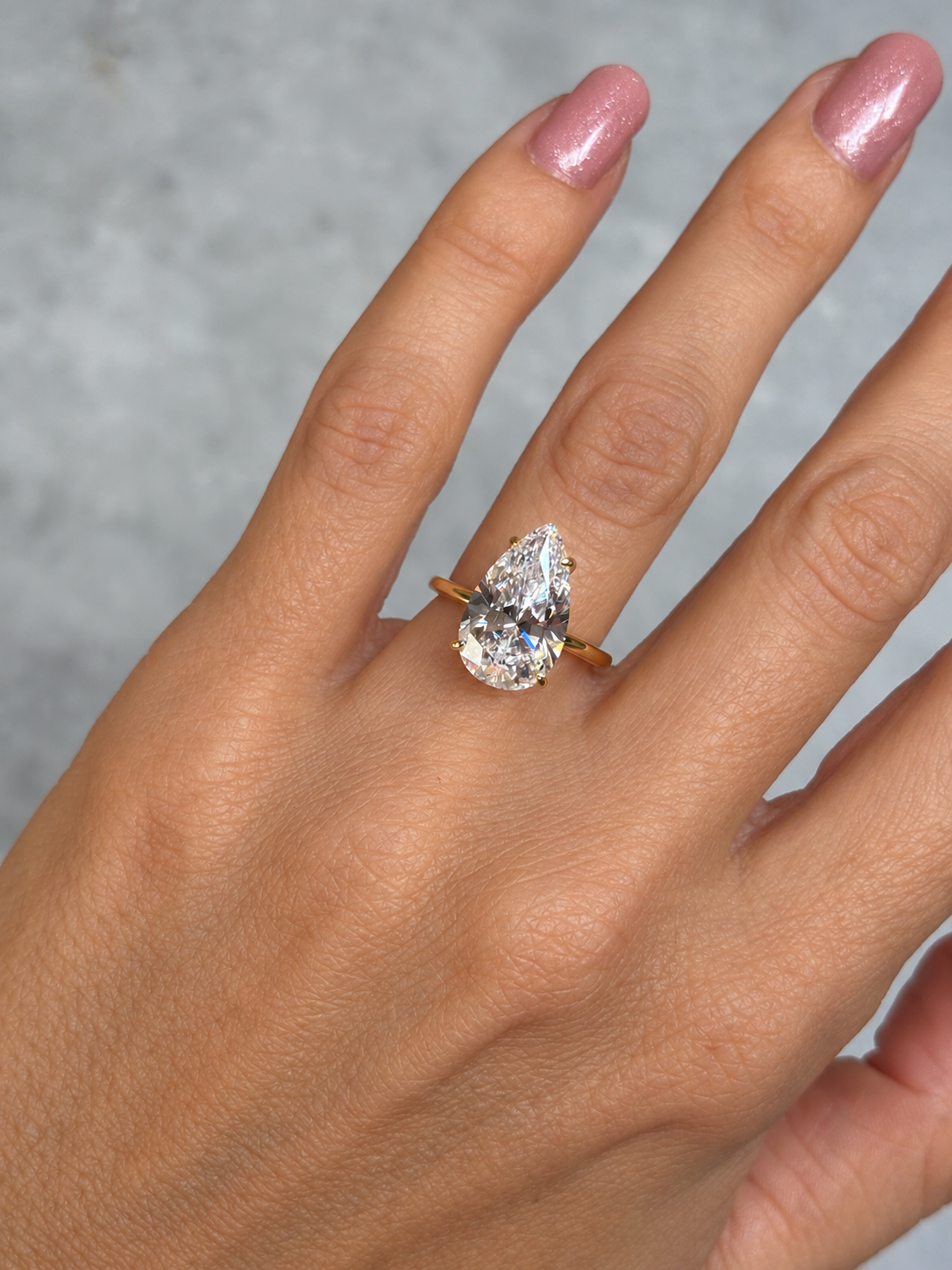 Big Pear stone ring