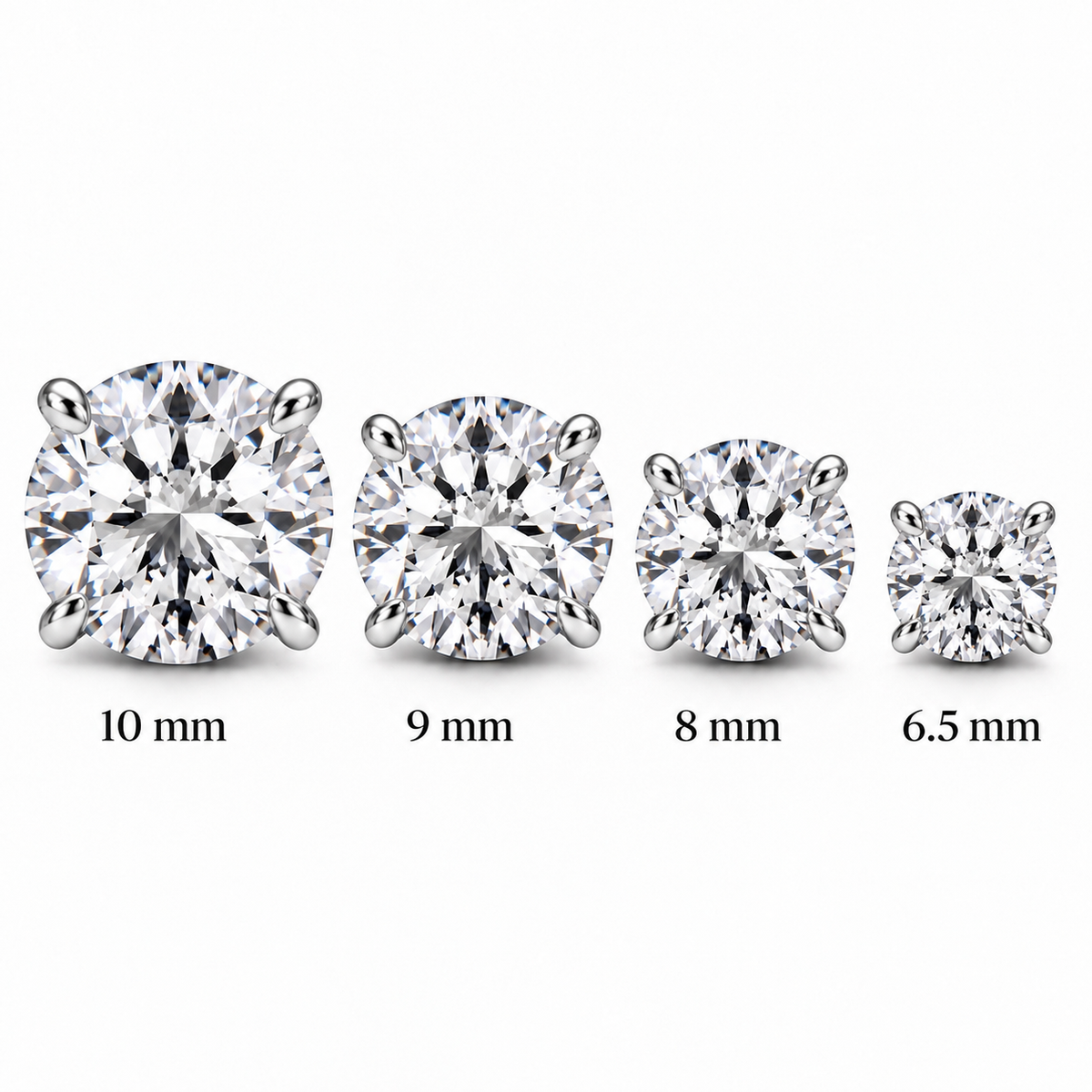 Round stone rarrings