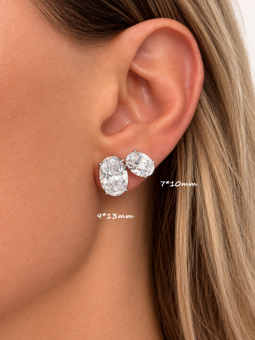 Oval stone earrings