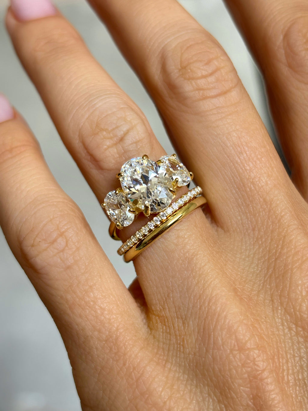 Triple stone ring