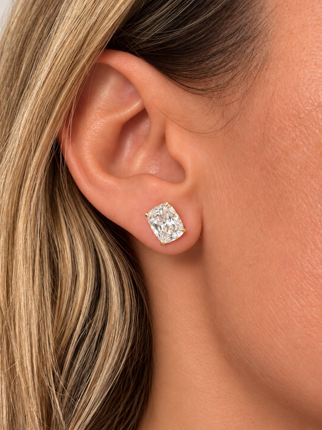Cushion stone earrings