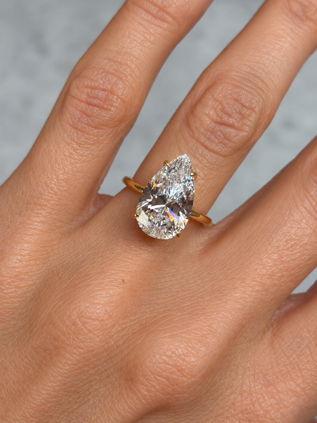 Big Pear stone ring