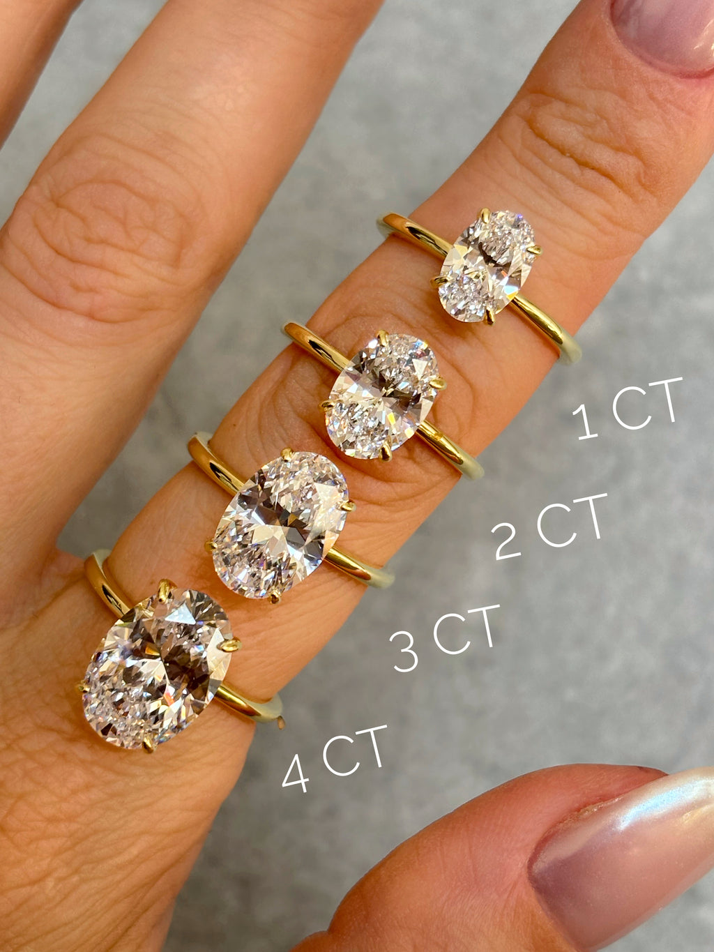 Oval stone ring