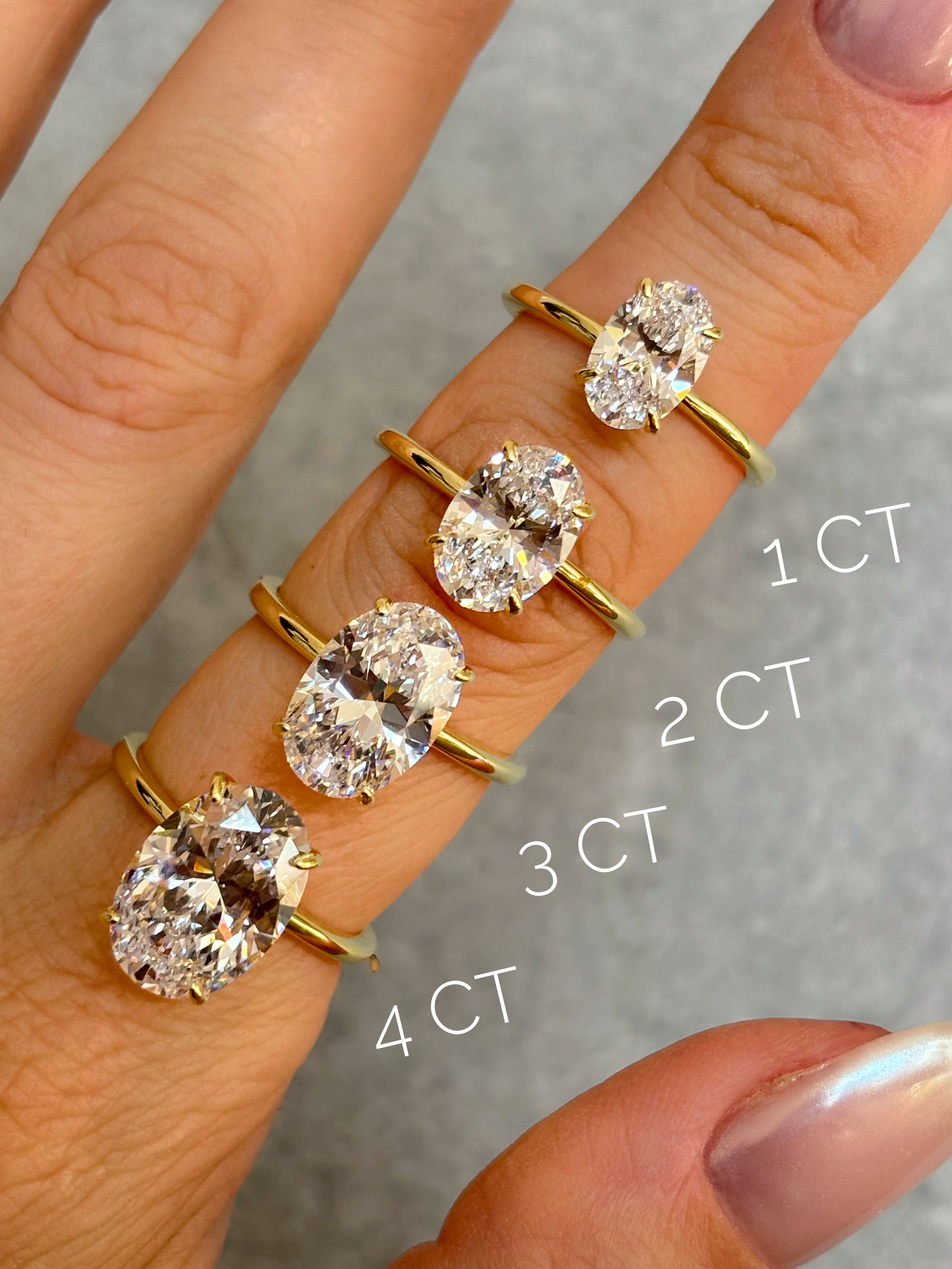 Oval stone ring