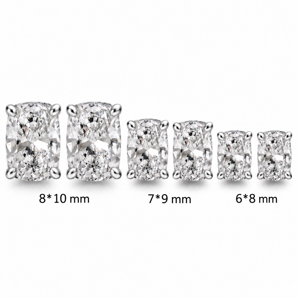 Cushion stone earrings
