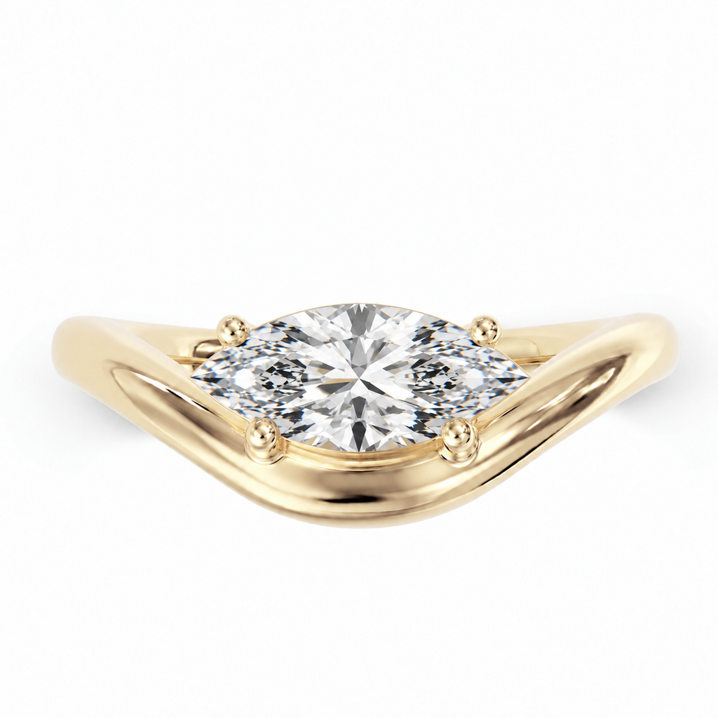 Curved Marquise stone ring