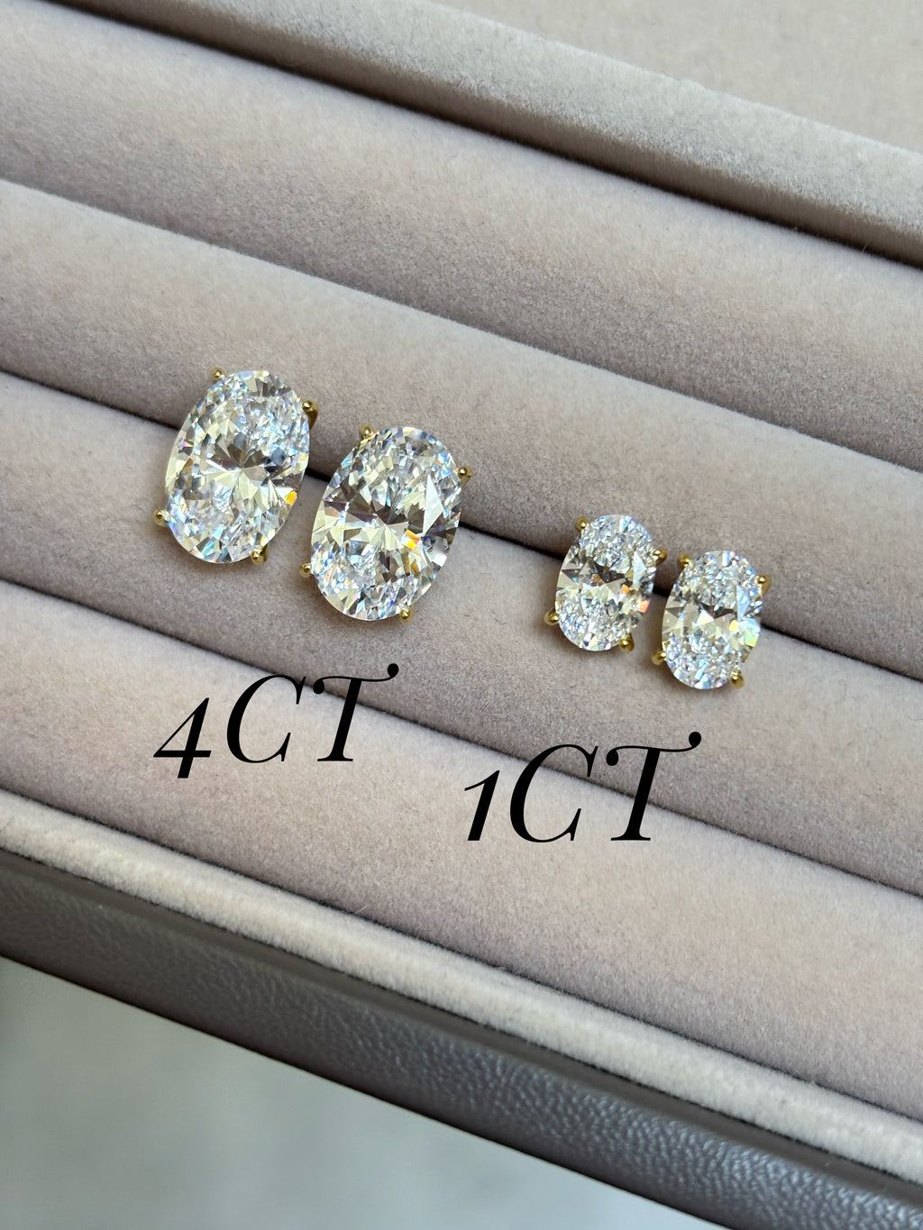Oval stone earrings