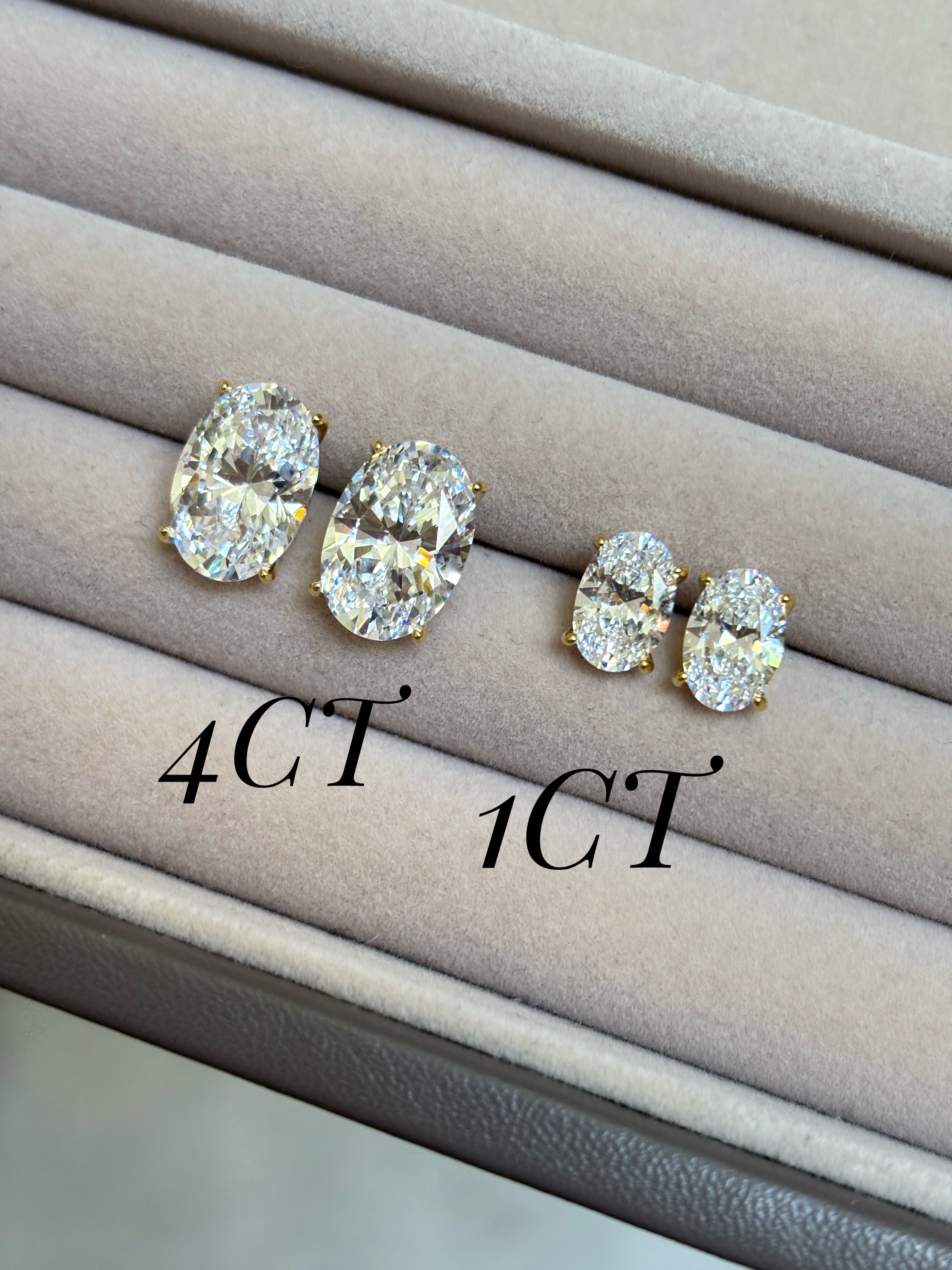Oval stone earrings