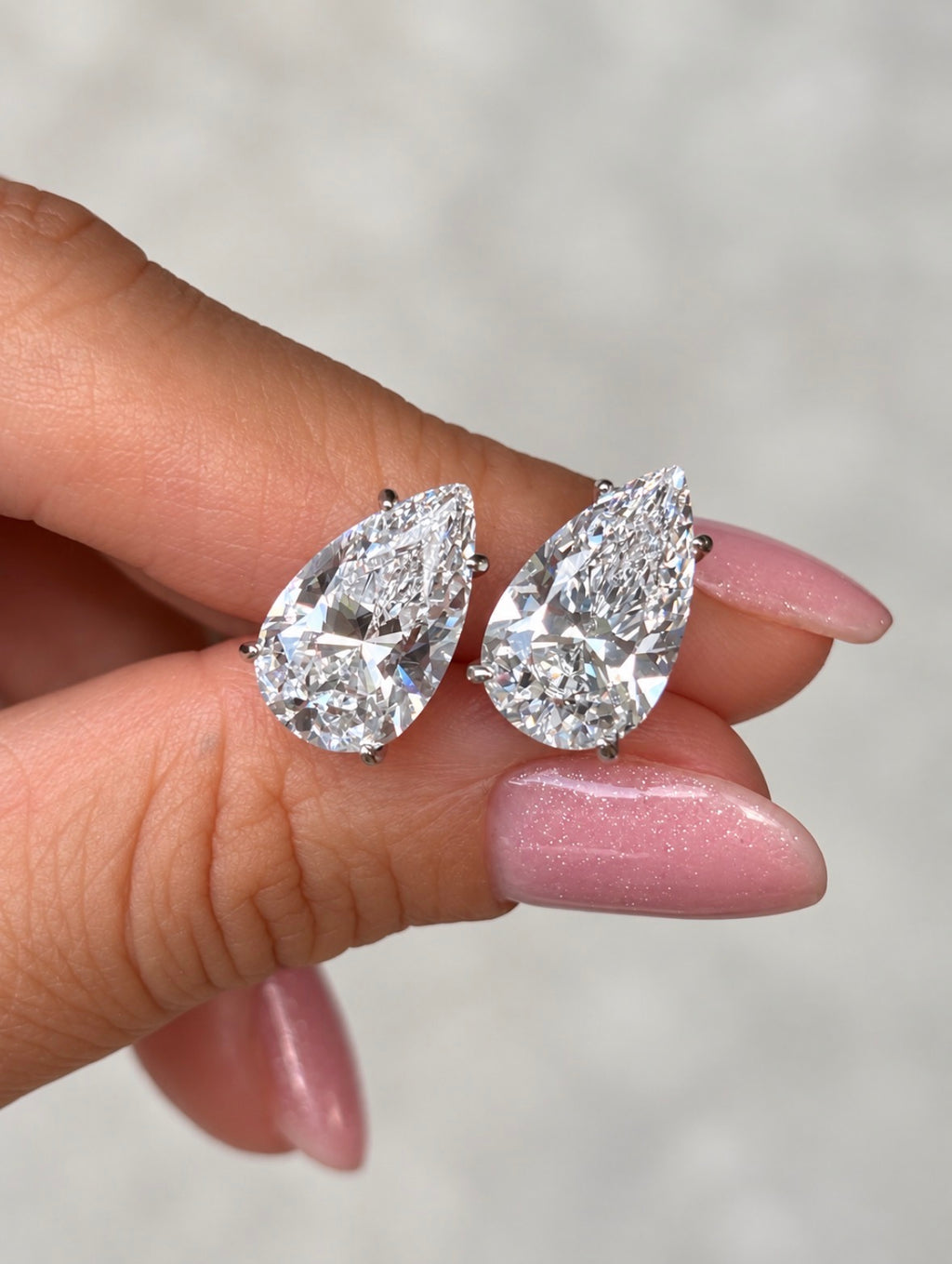 Pear stone earrings