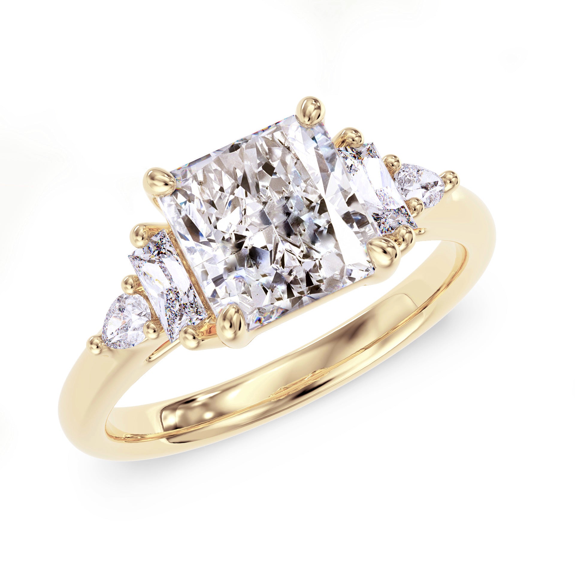 Square stone ring