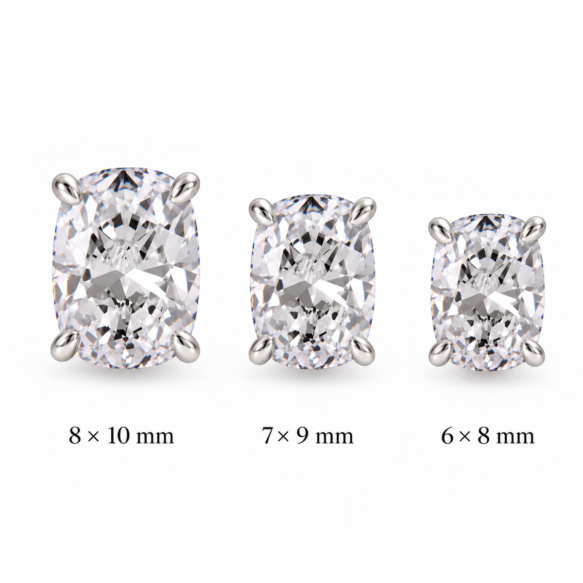 Cushion stone earrings