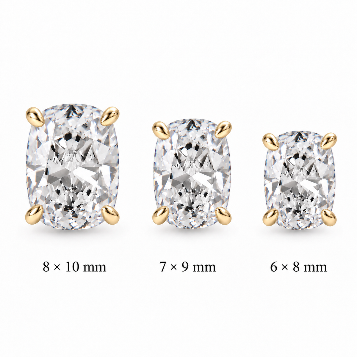 Cushion stone earrings