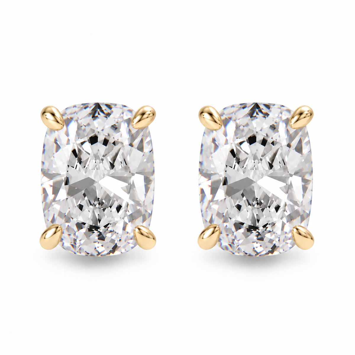 Cushion stone earrings