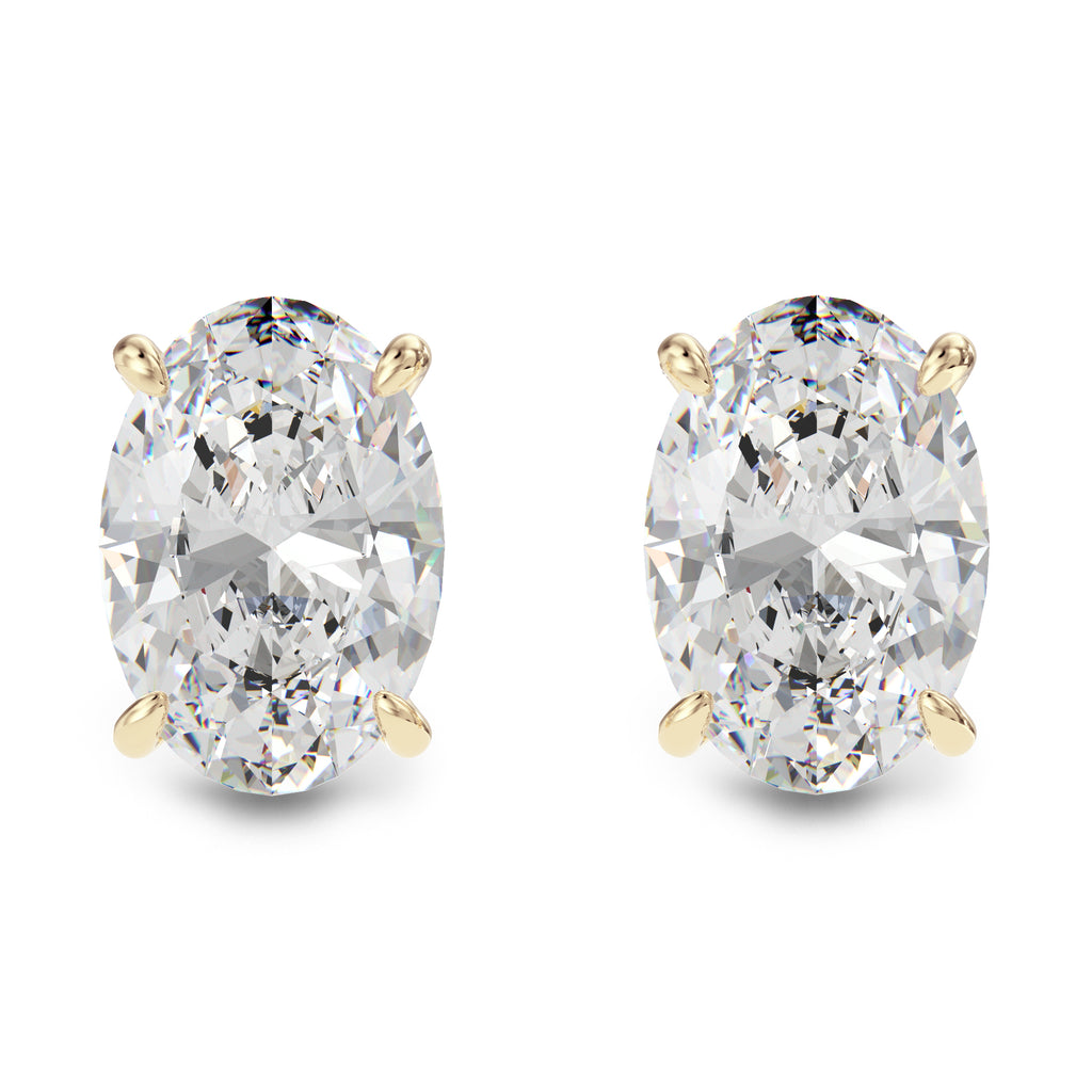Oval stone earrings