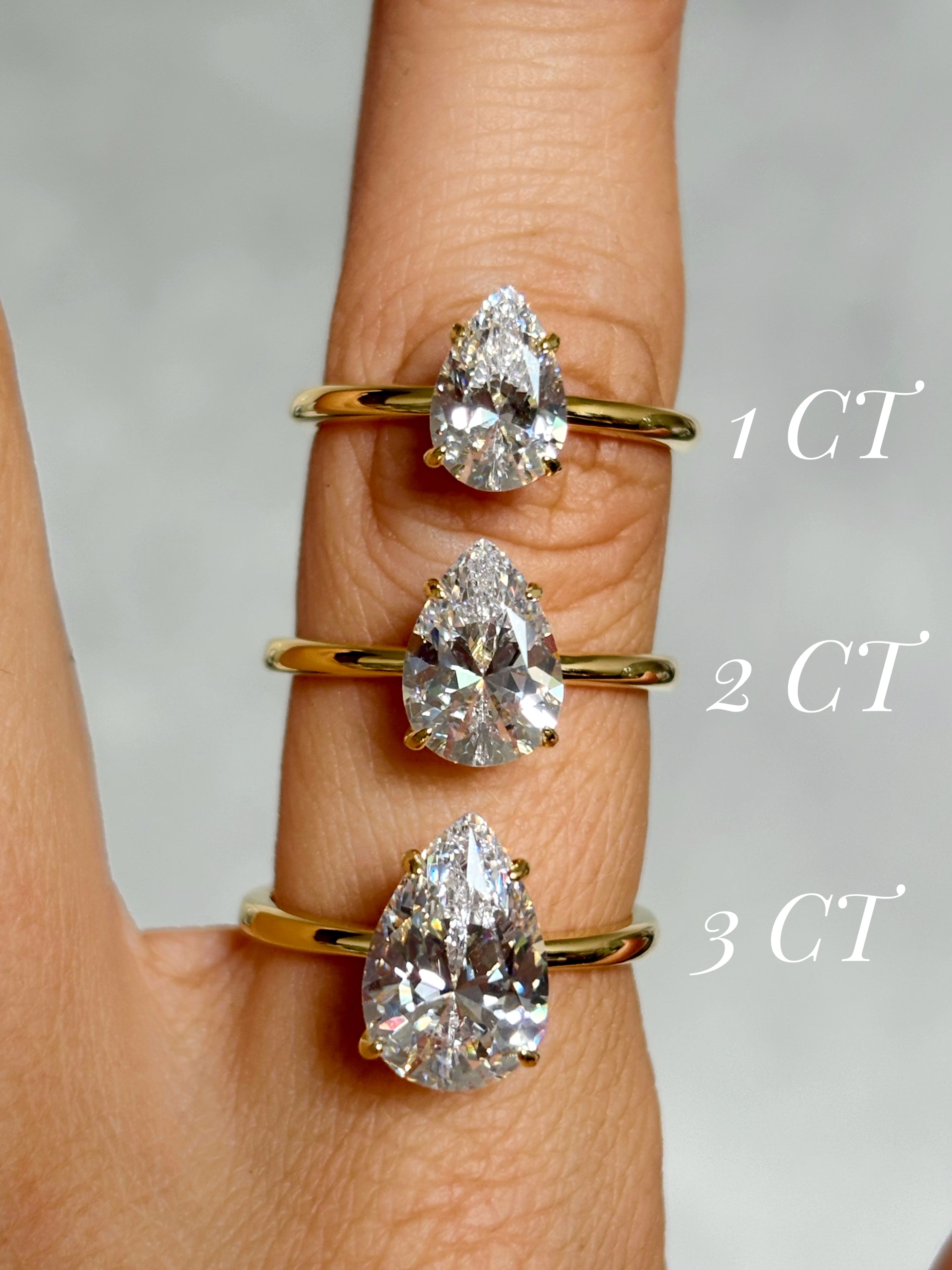 Pear stone ring