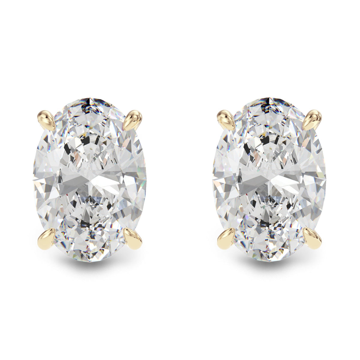 Oval stone earrings