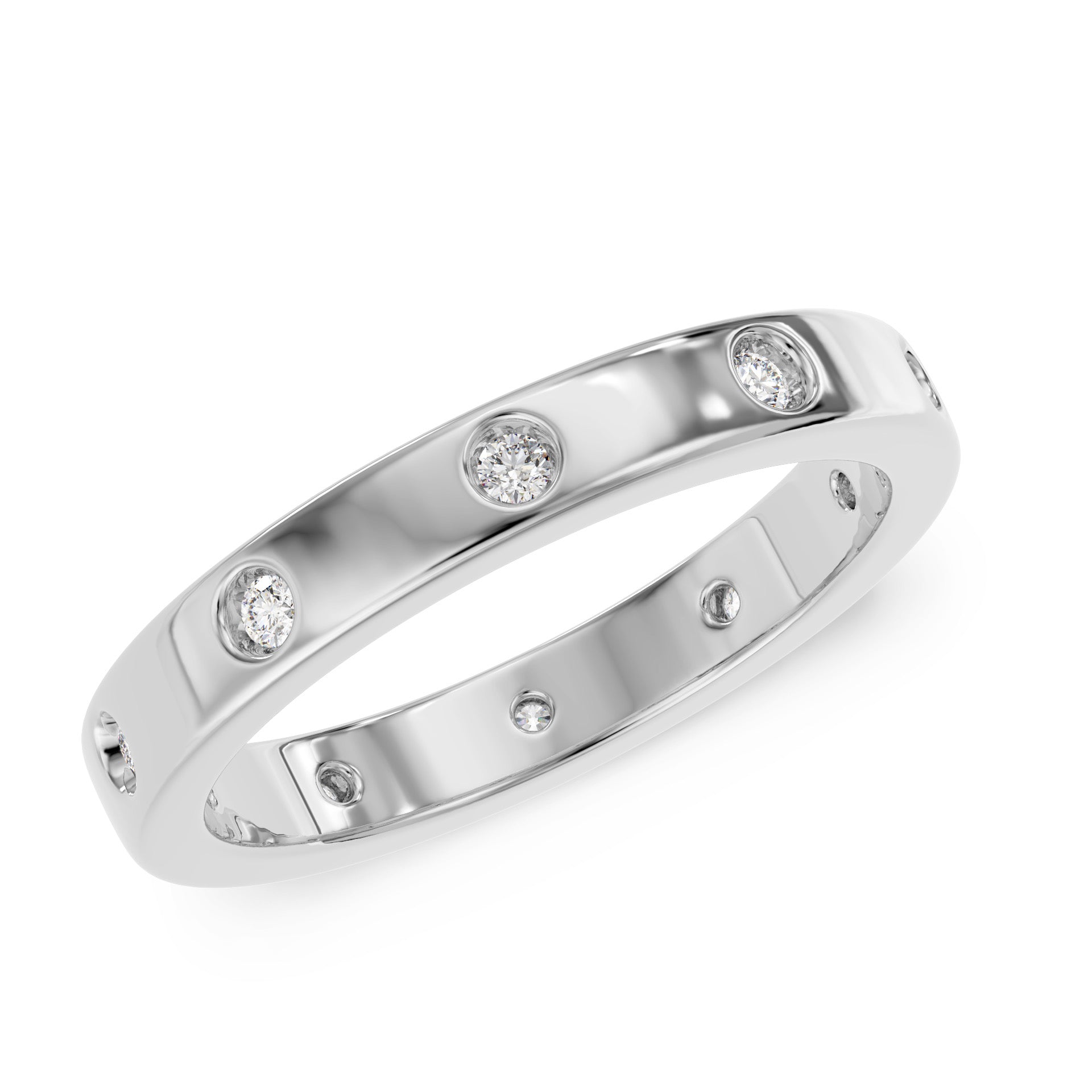 Flush set wedding band