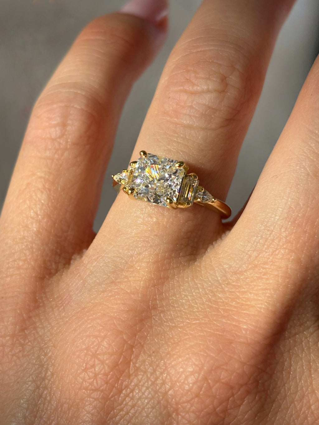 Square stone ring