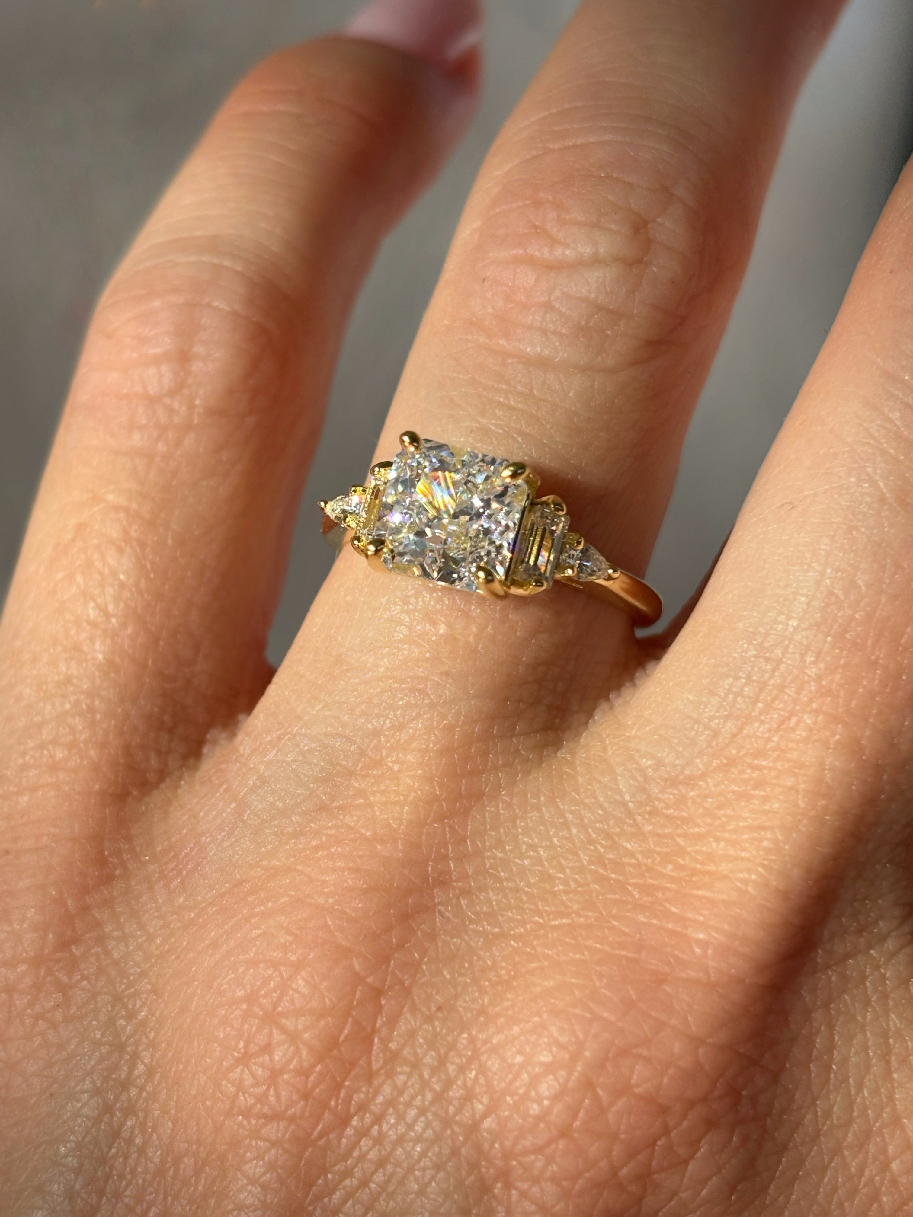 Square stone ring