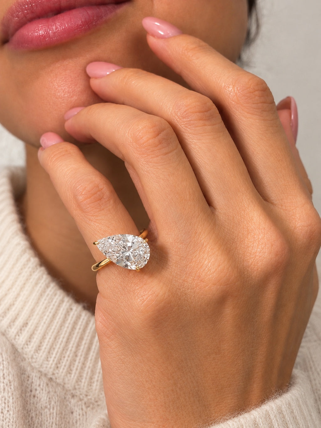 Tilted Pear ring