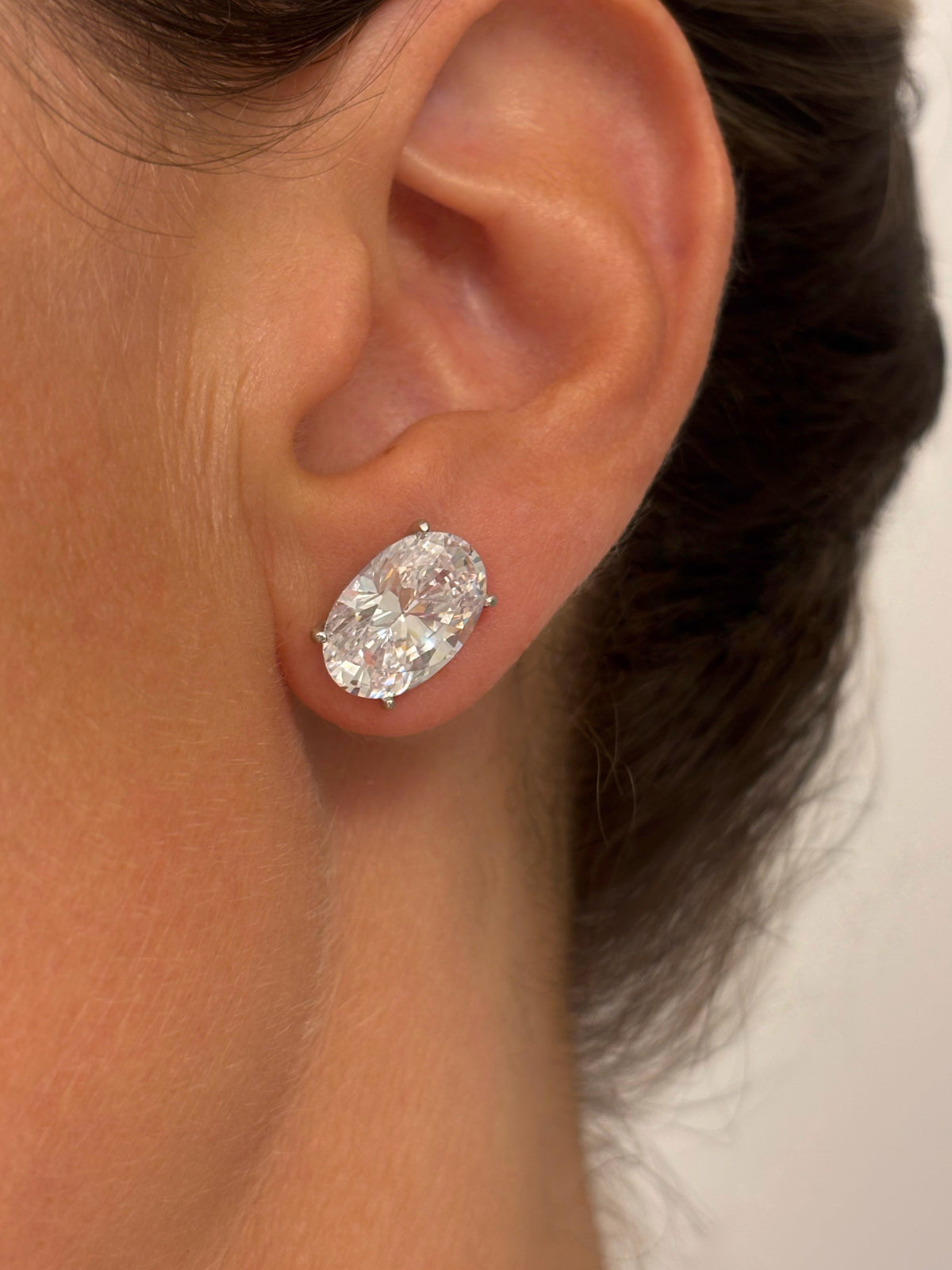 Oval stone earrings