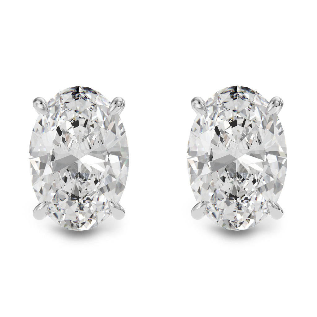 Oval stone earrings