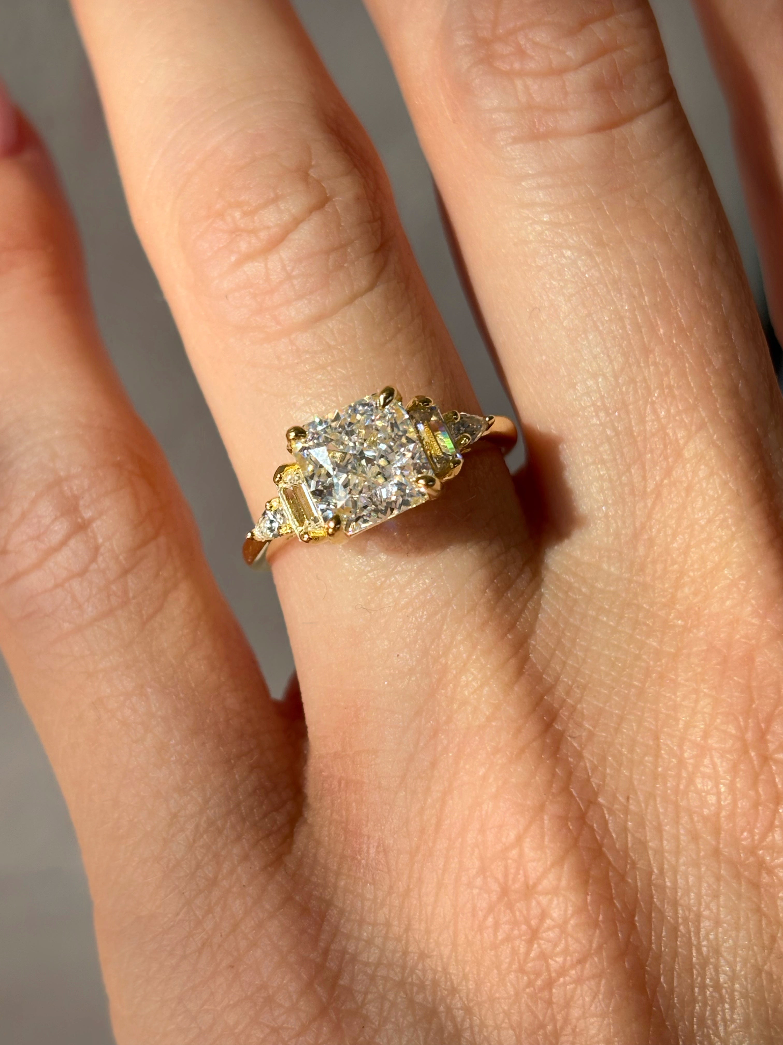 Square stone ring
