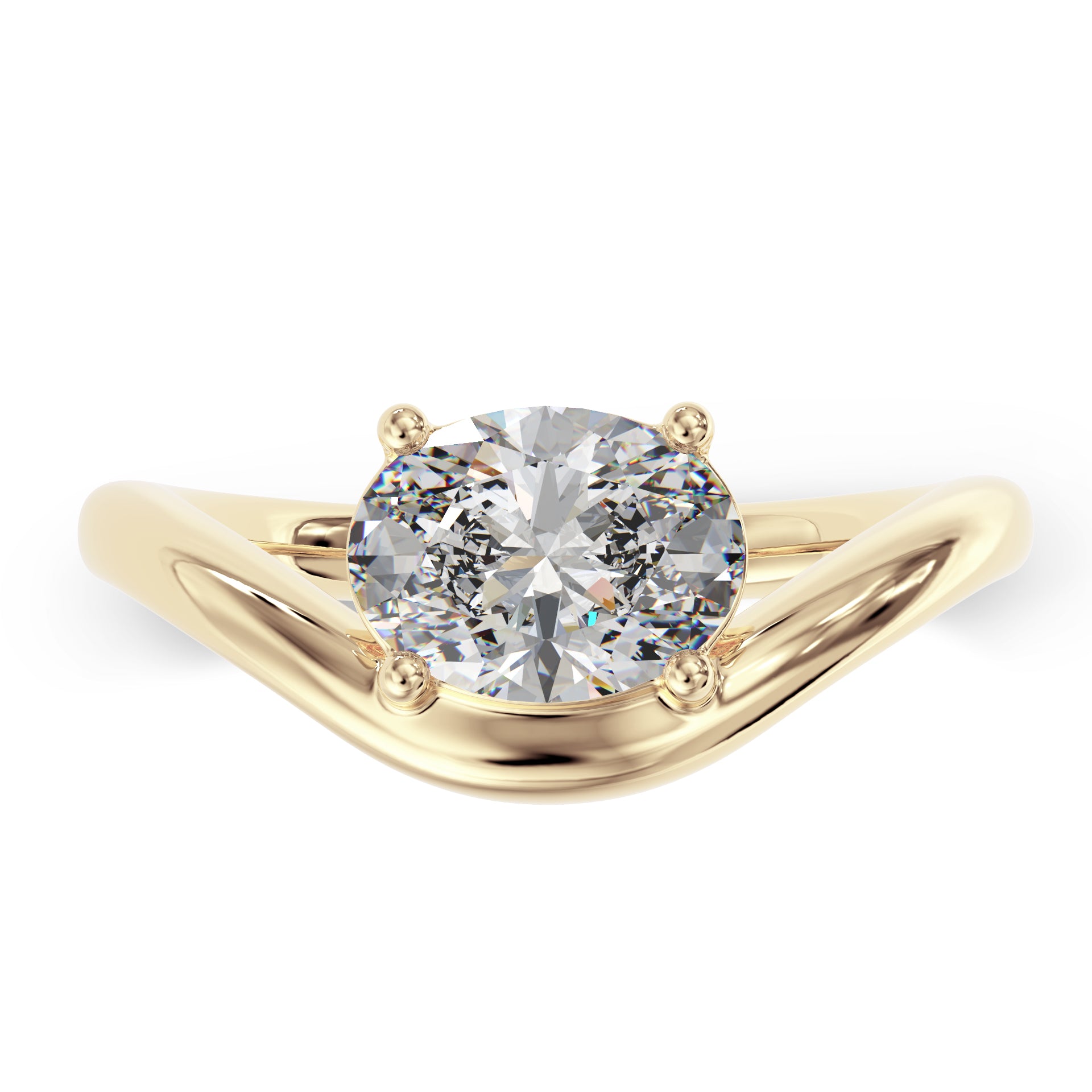 Curved Oval stone ring