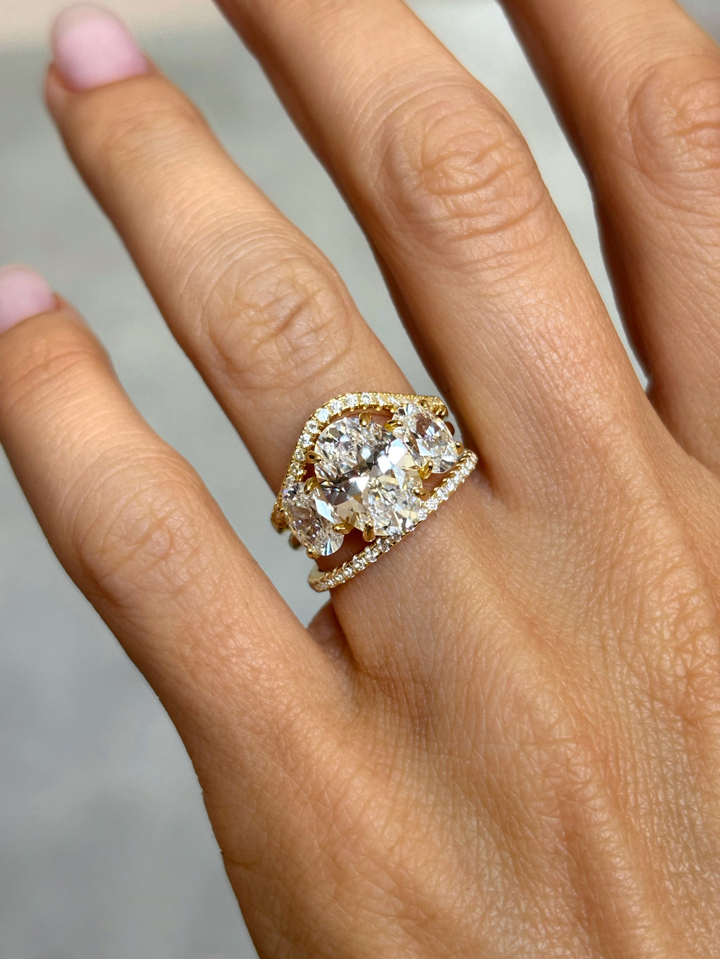 Triple stone ring