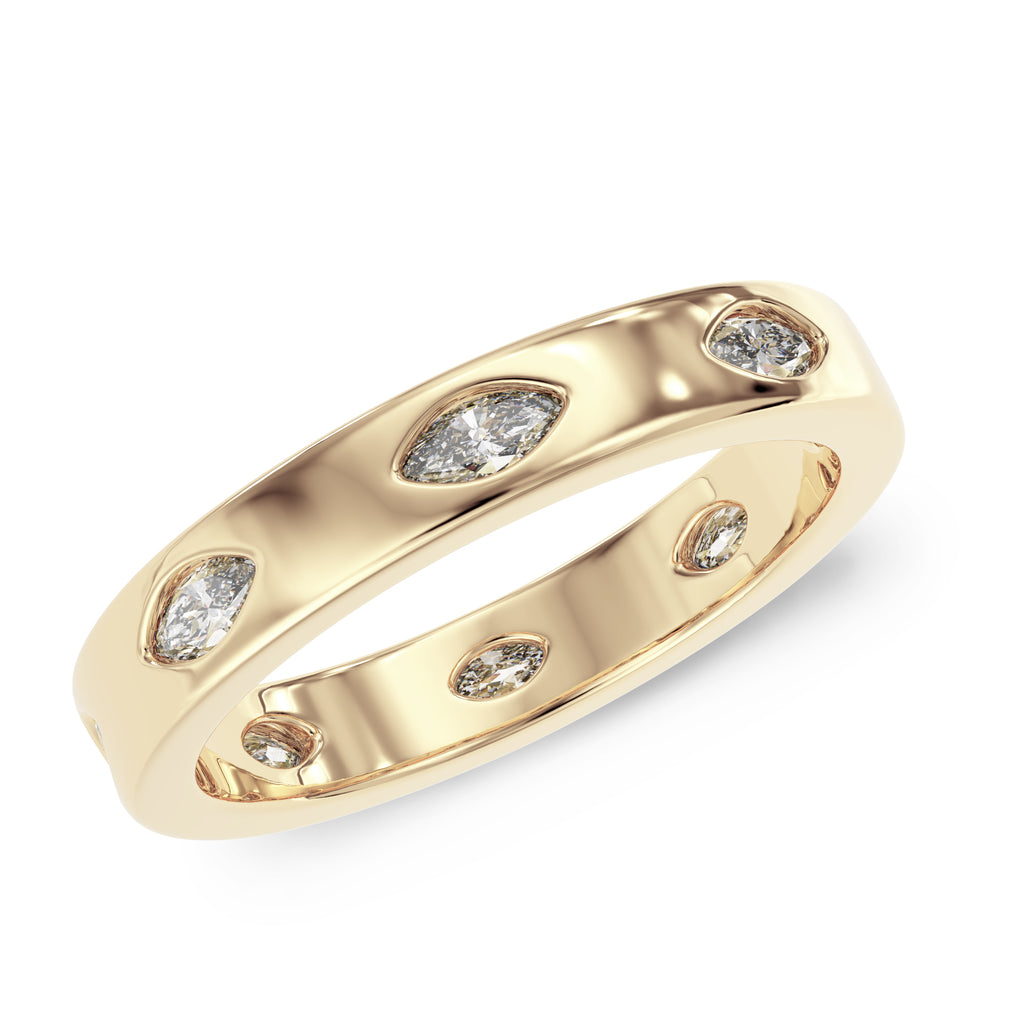 Flush set wedding band