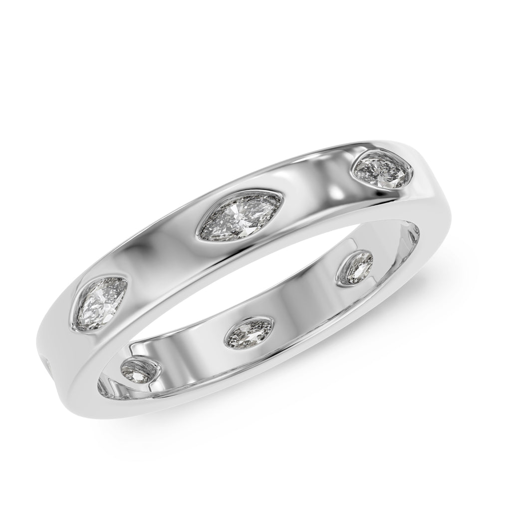 Flush set wedding band
