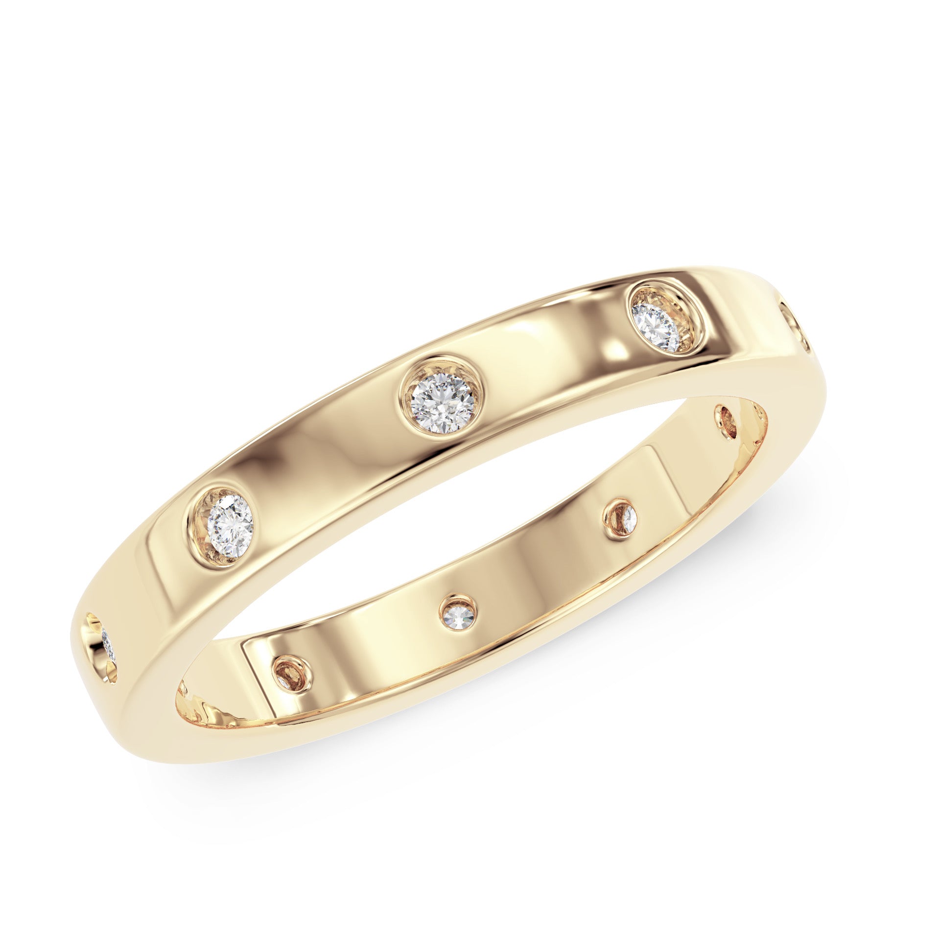 Flush set wedding band