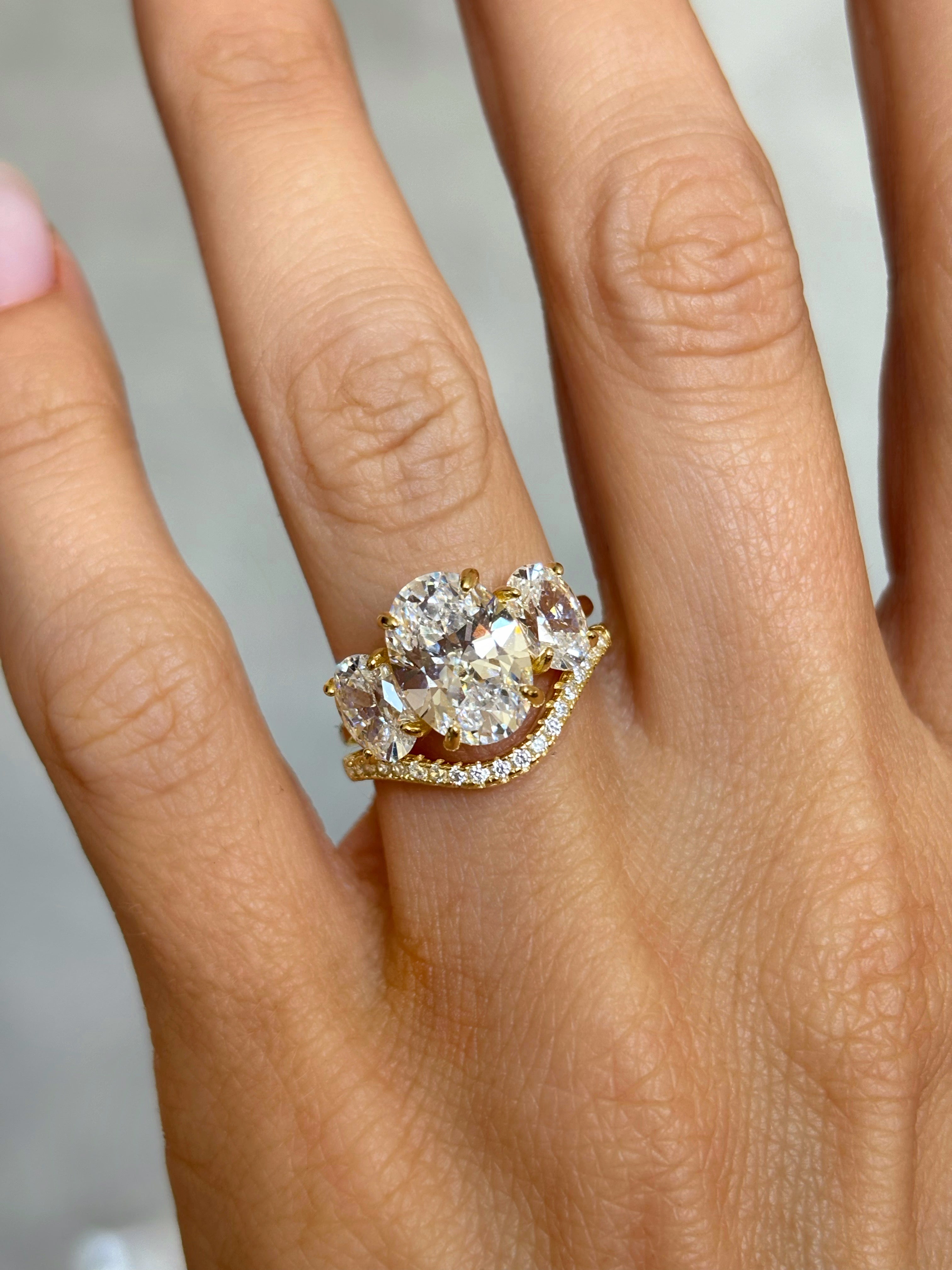 Triple stone ring