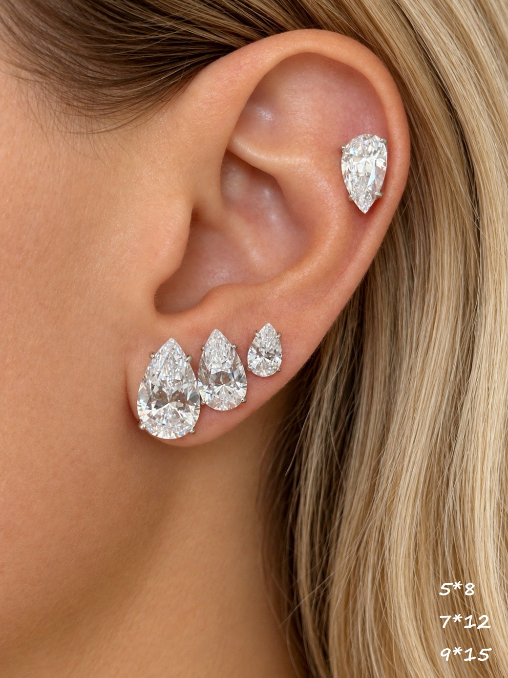 Pear stone earrings