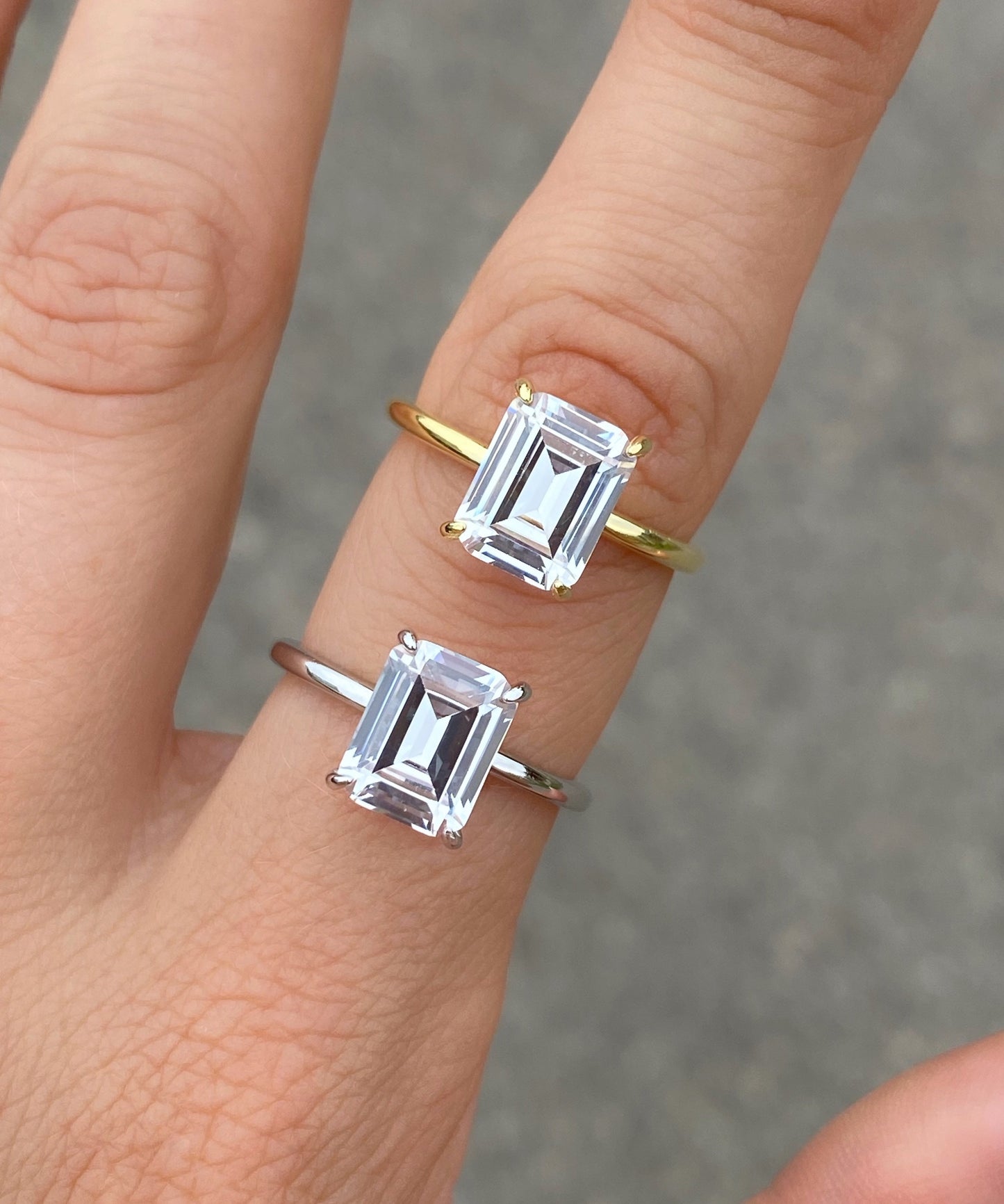 Emerald-Cut stone ring