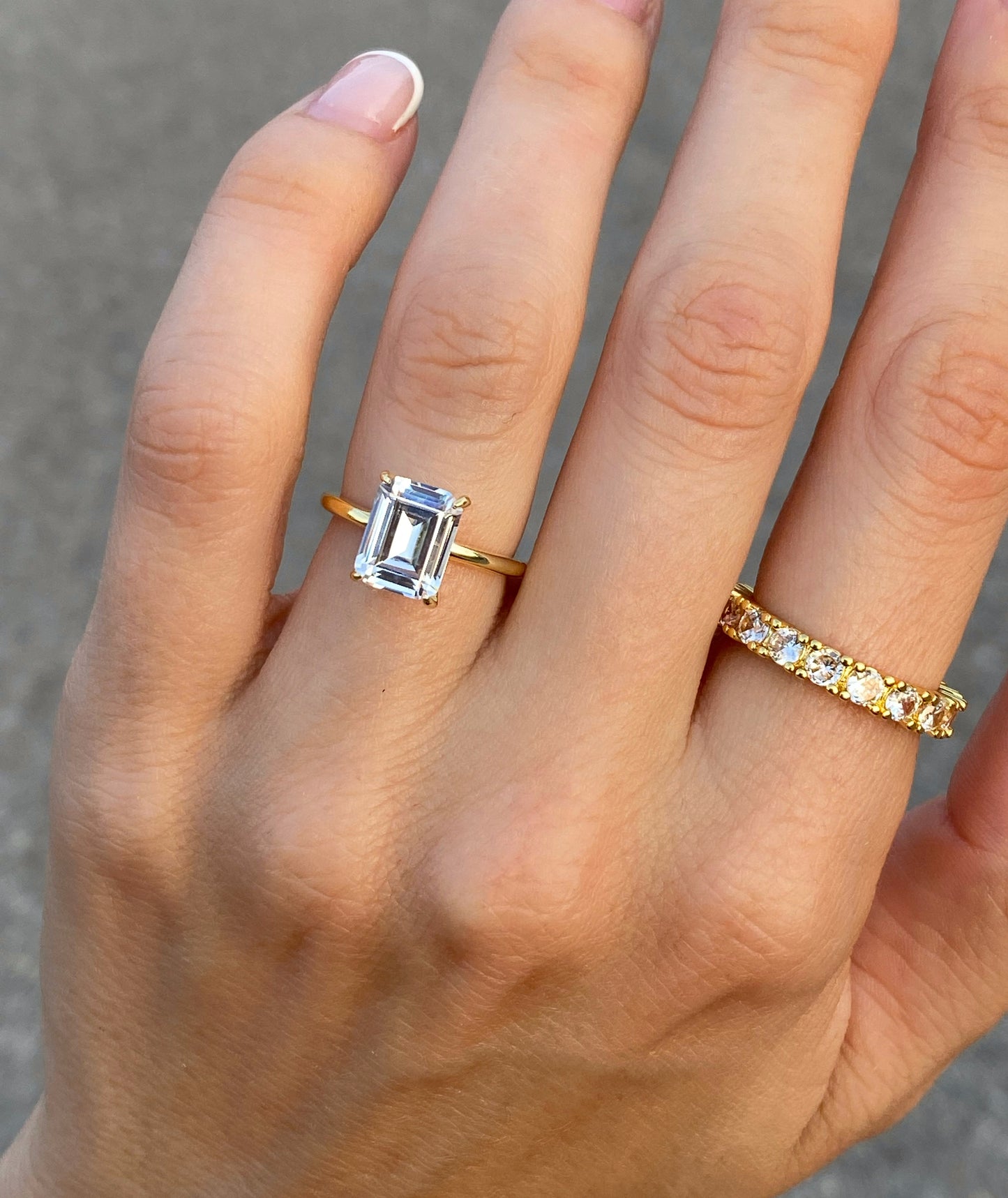 Emerald-Cut stone ring