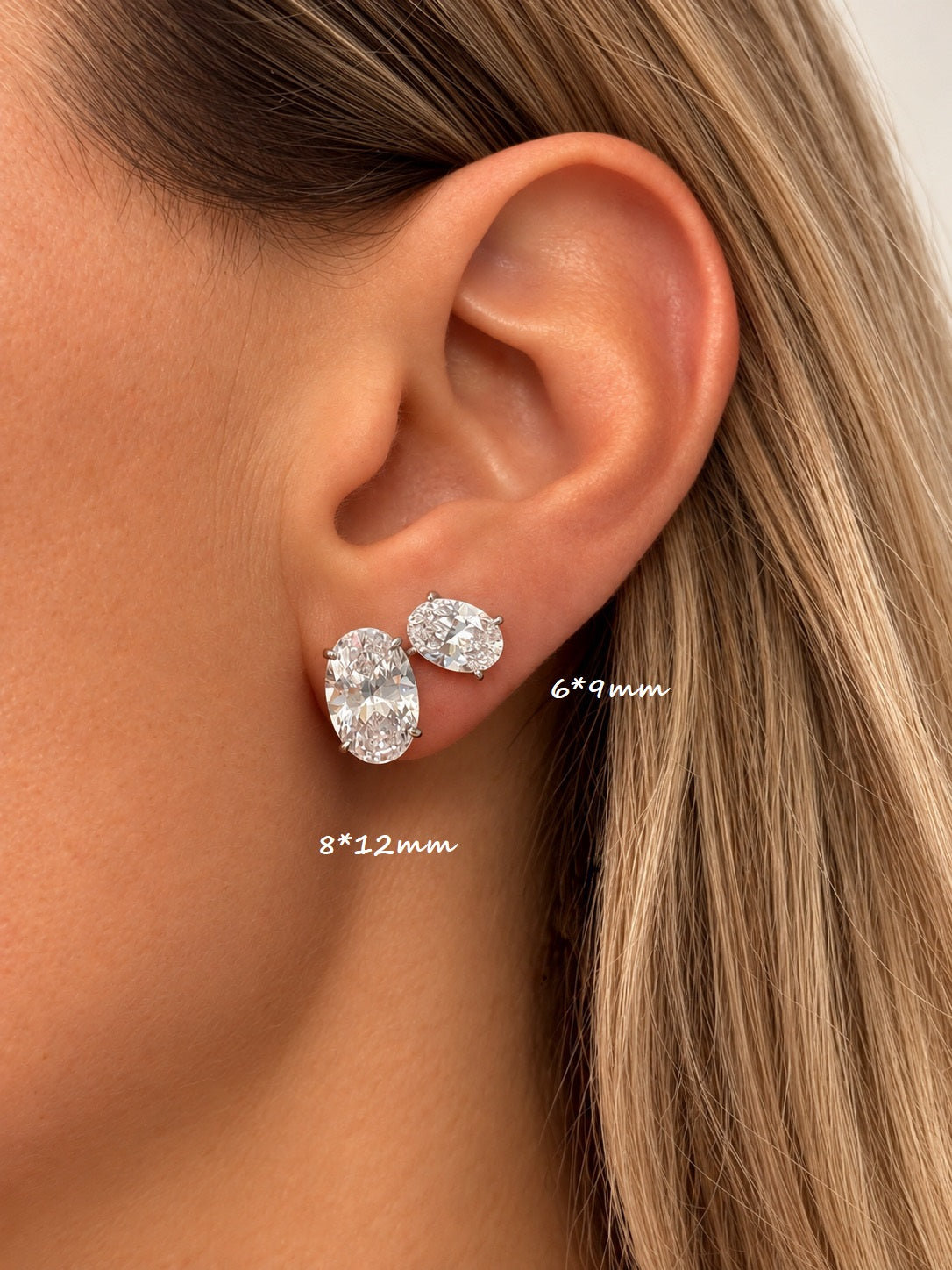 Oval stone earrings