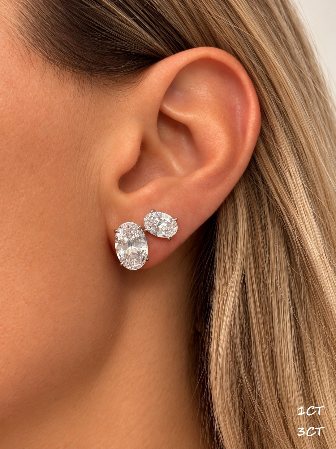 Oval stone earrings