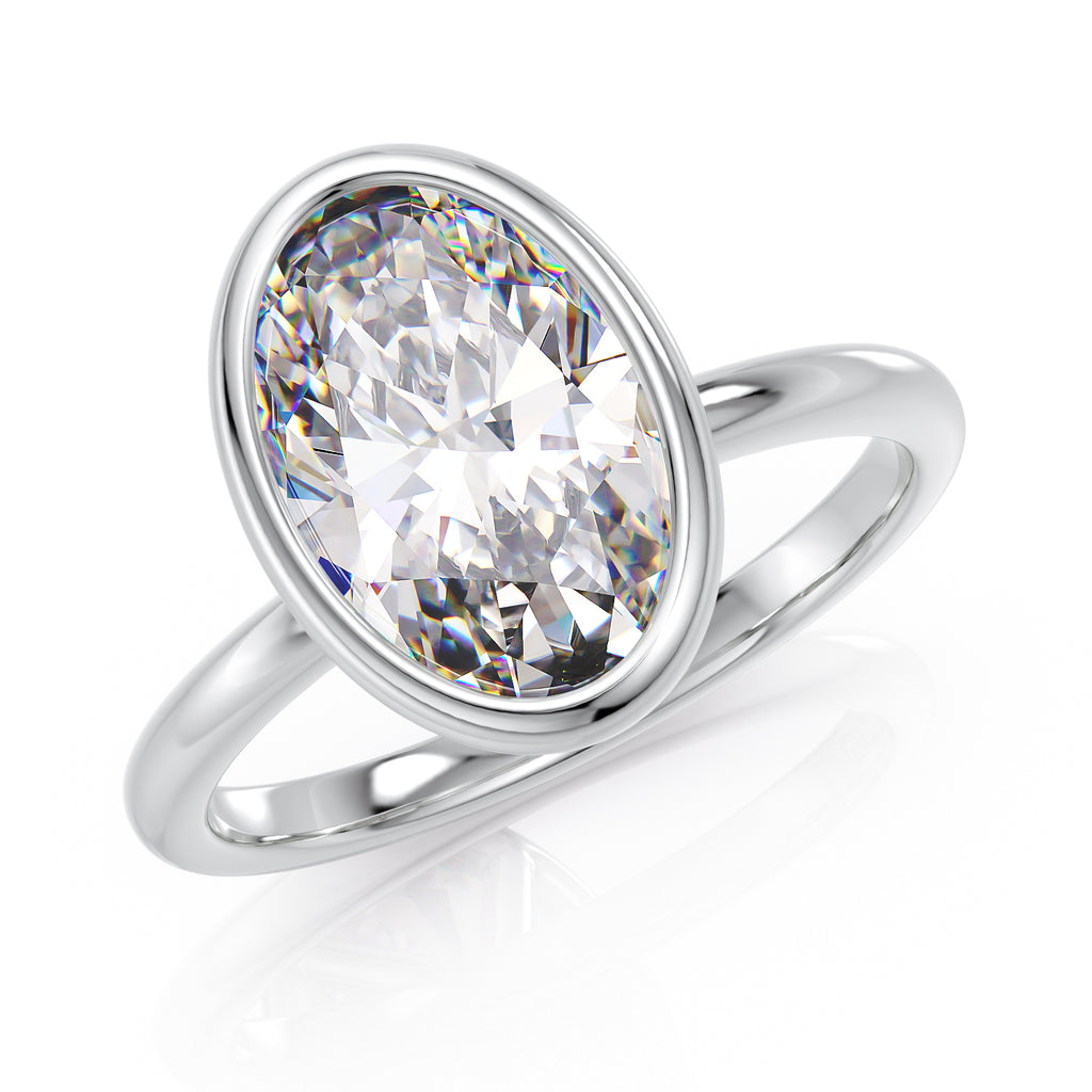 Bezel set Oval stone ring