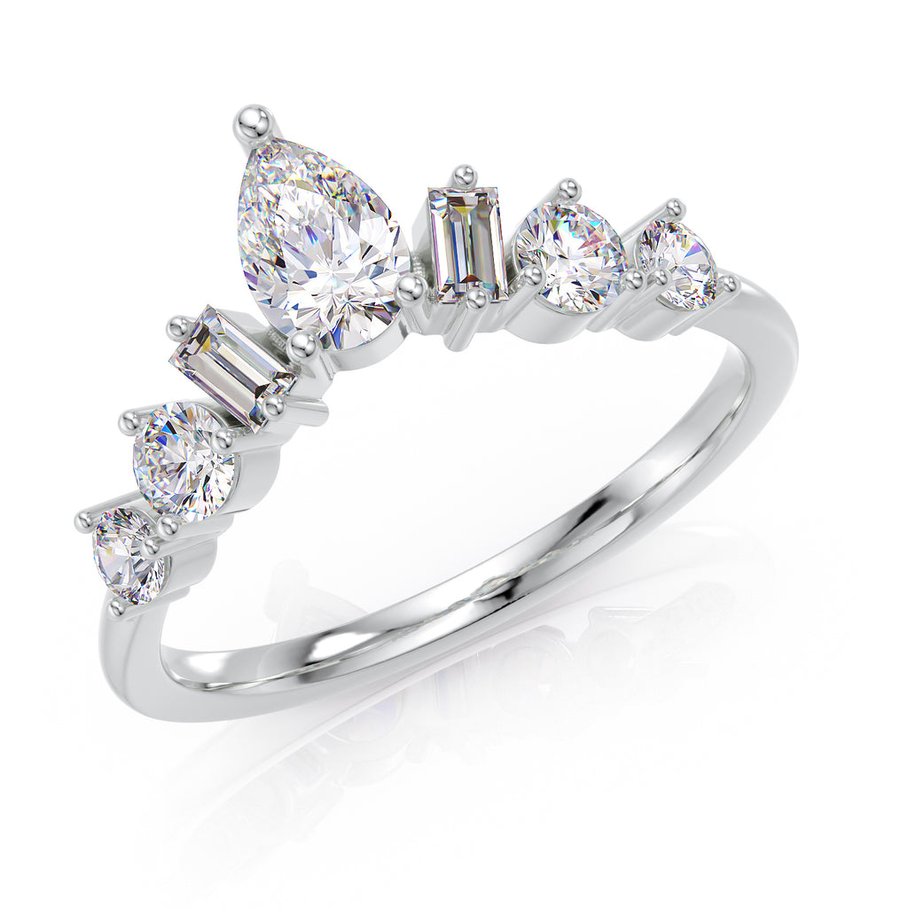 Curved crown ring