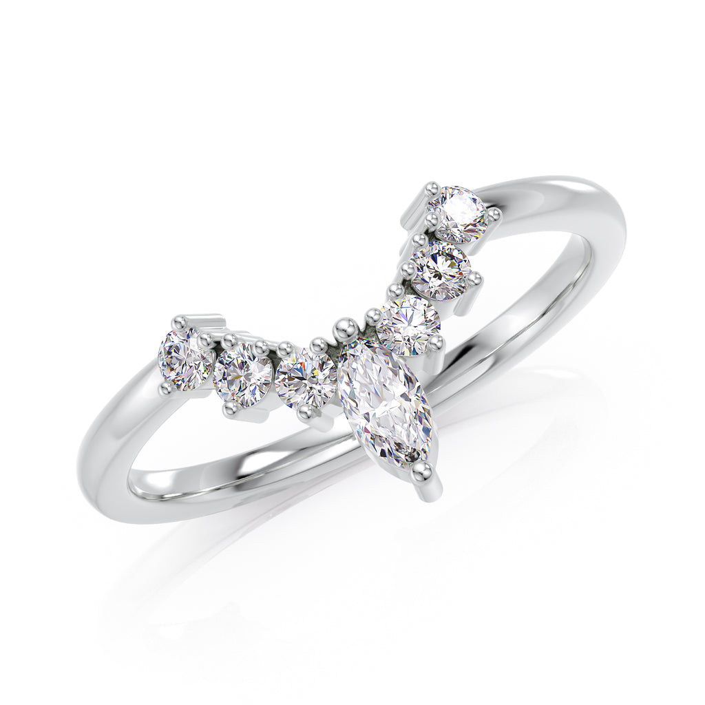 Curved crown ring