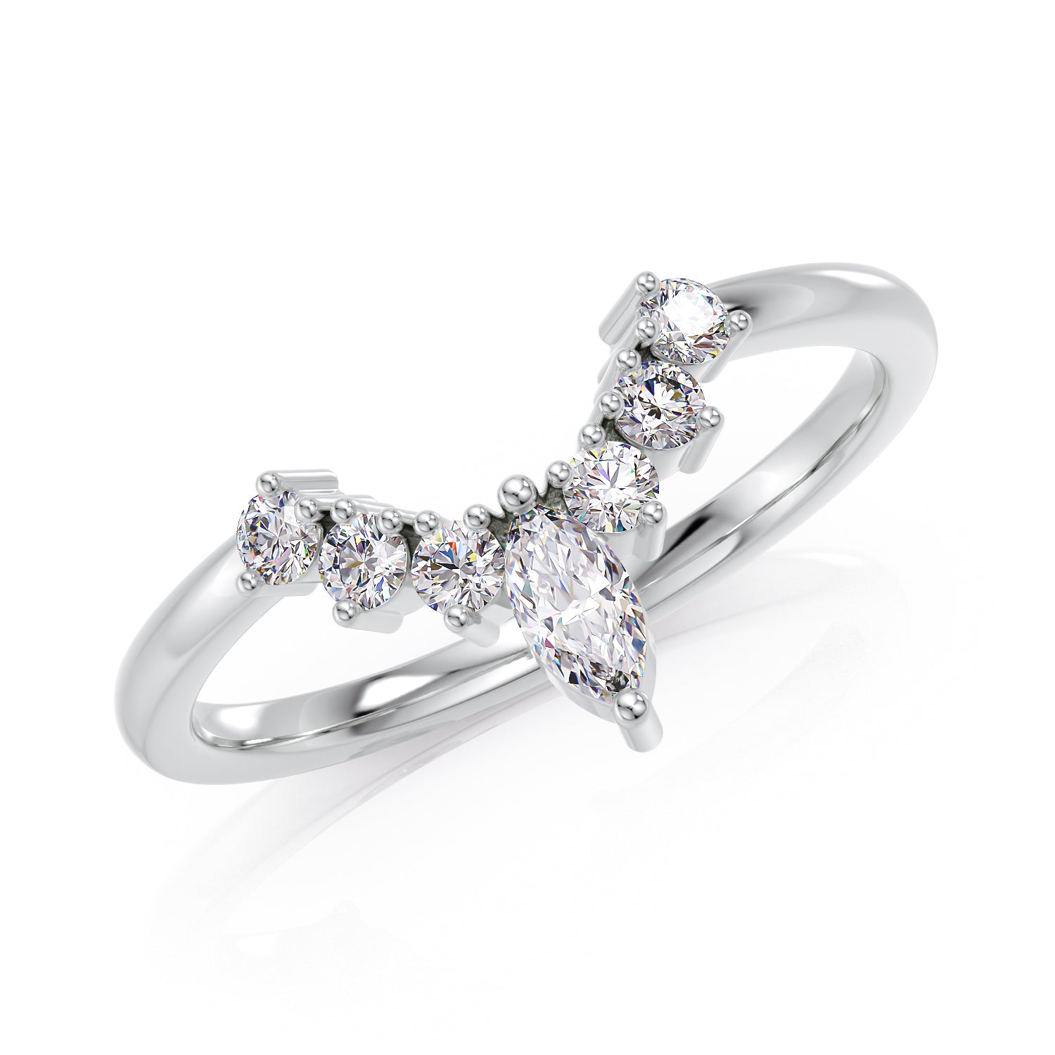 Curved crown ring