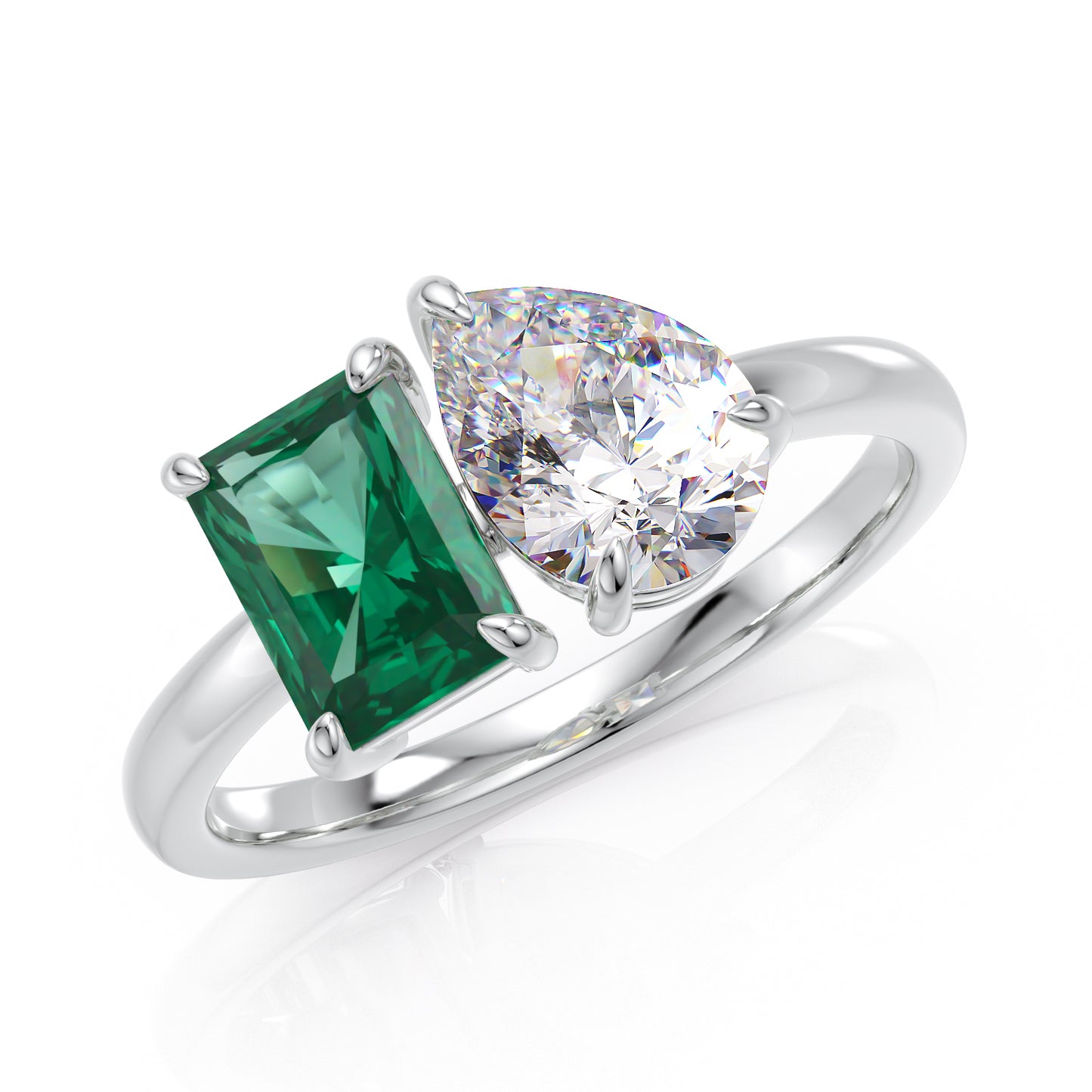 Emerald Toi et moi ring