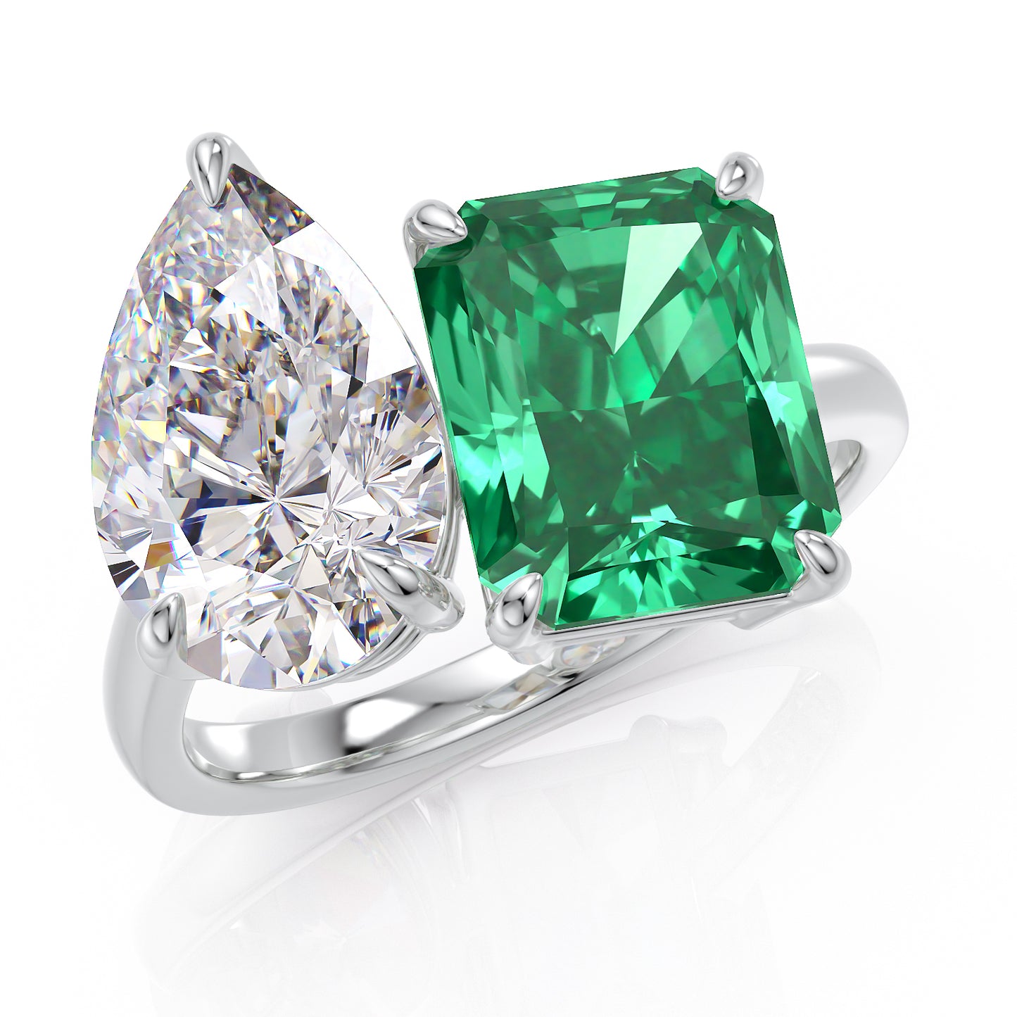 Emerald Toi et moi ring