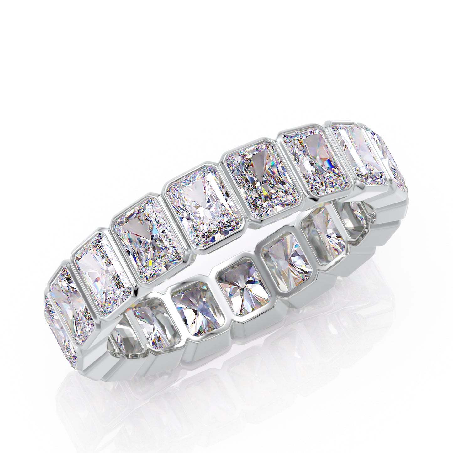 Emerald-cut eternity ring